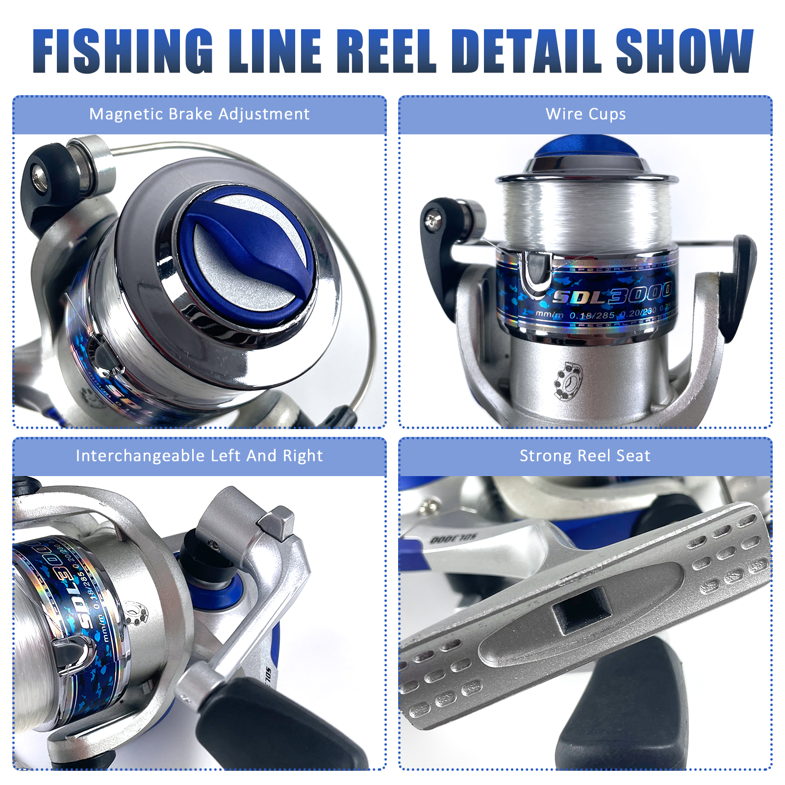 FREE FISHER Fishing Rod Reel Combo 2.1m Carbon Fiber Rod with Fishing Bag Hard Lure Soft Baits Hooks Spinning Reels for Saltwater/Freshwater（Pack of 65)