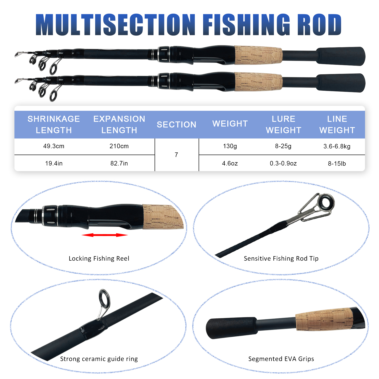 FREE FISHER 296pcs/Lot Carp Fishing Rod Reel Combo 2.1m Telescopic Pole 5.5:1 Spinning Reels Swivels Snaps Hooks Carp Fishing Tackle Bag
