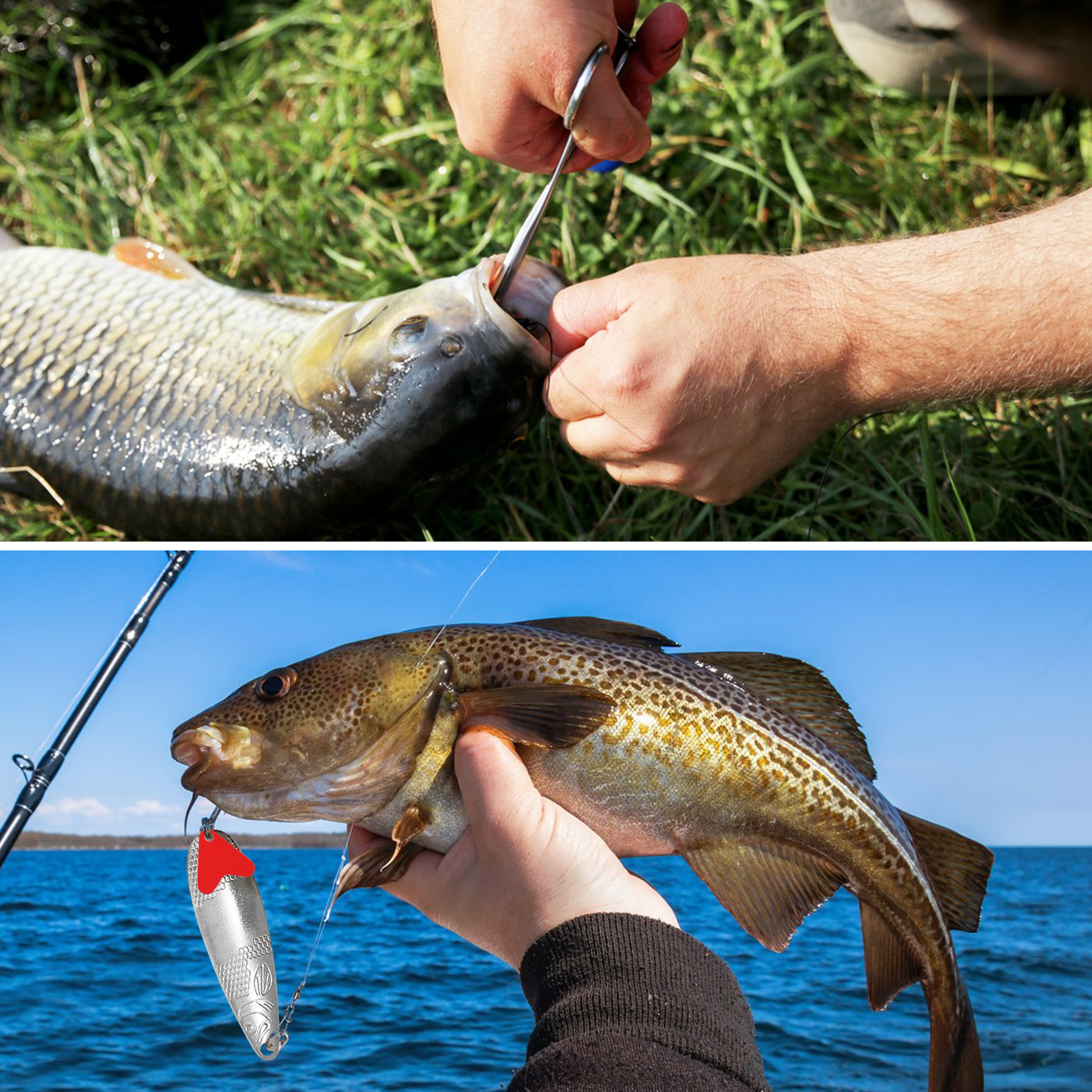 FREE FISHER 63pcs/Lot Fishing Tackle Kit Hooks Removers Pliers Grippers Lure Baits Accessories Set Fish Fishing Tools Gear Bag for Saltwater