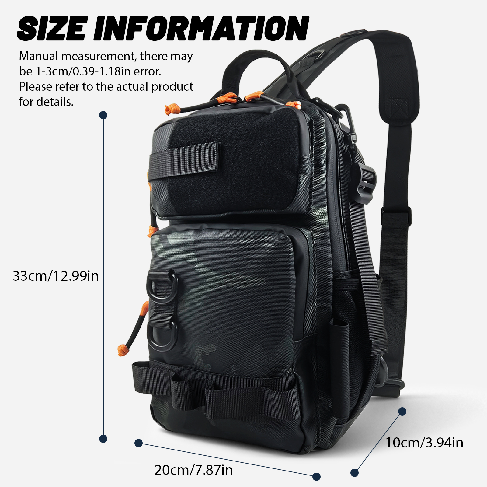 FREE FISHER Fishing Shoulder Bag,Multi-Pocket Backpack,Waterproof Outdoor Hiking Camping Storage Pack with Rod Holder Handbags