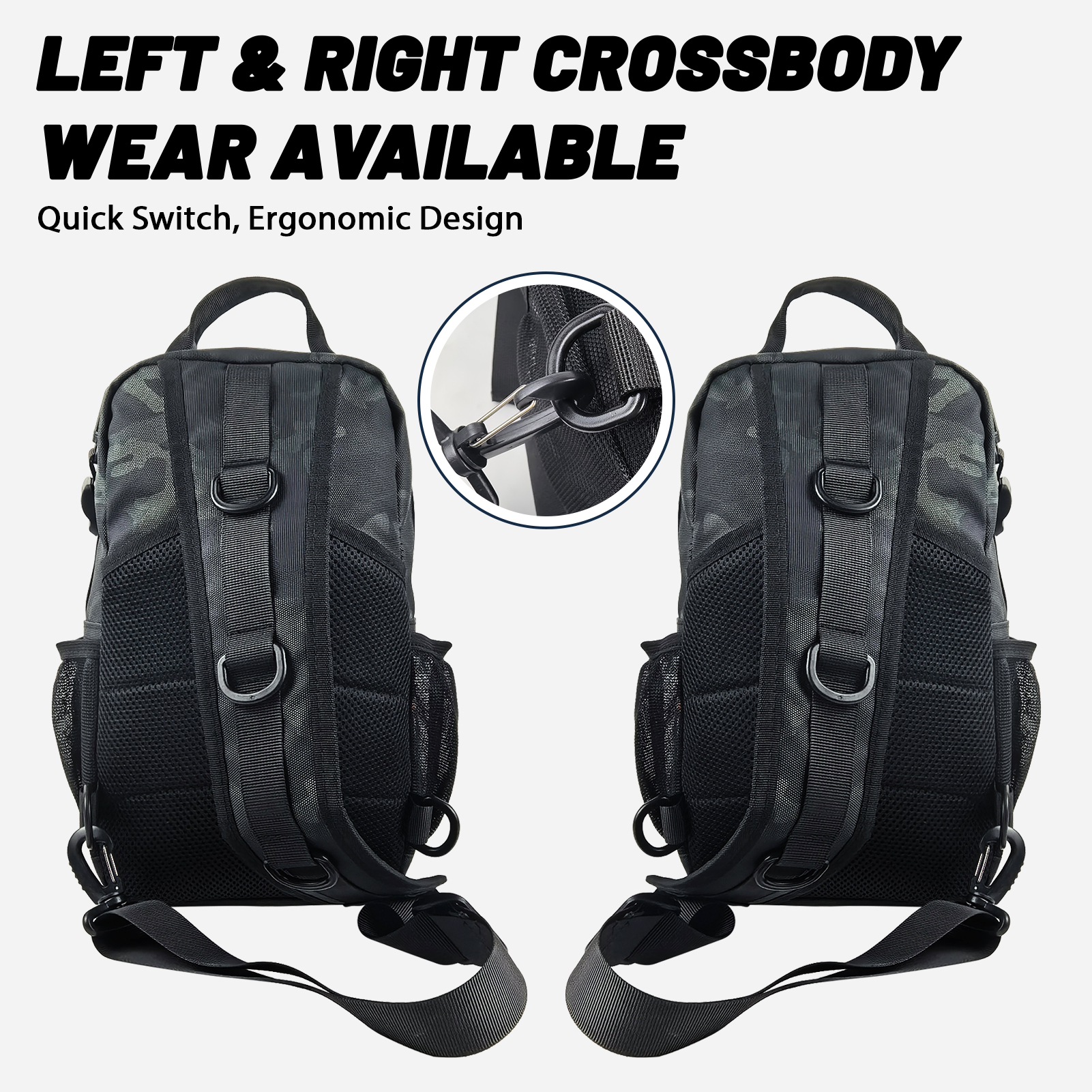 FREE FISHER Fishing Shoulder Bag,Multi-Pocket Backpack,Waterproof Outdoor Hiking Camping Storage Pack with Rod Holder Handbags