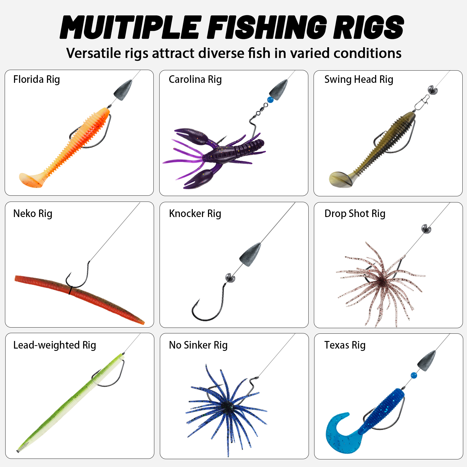 FREE FISHER 136pcs/Lot Fishing Tackle Kit with Multifunctional Backpack,Complete Lure Baits Set,Pliers Gripper Weights Accessory