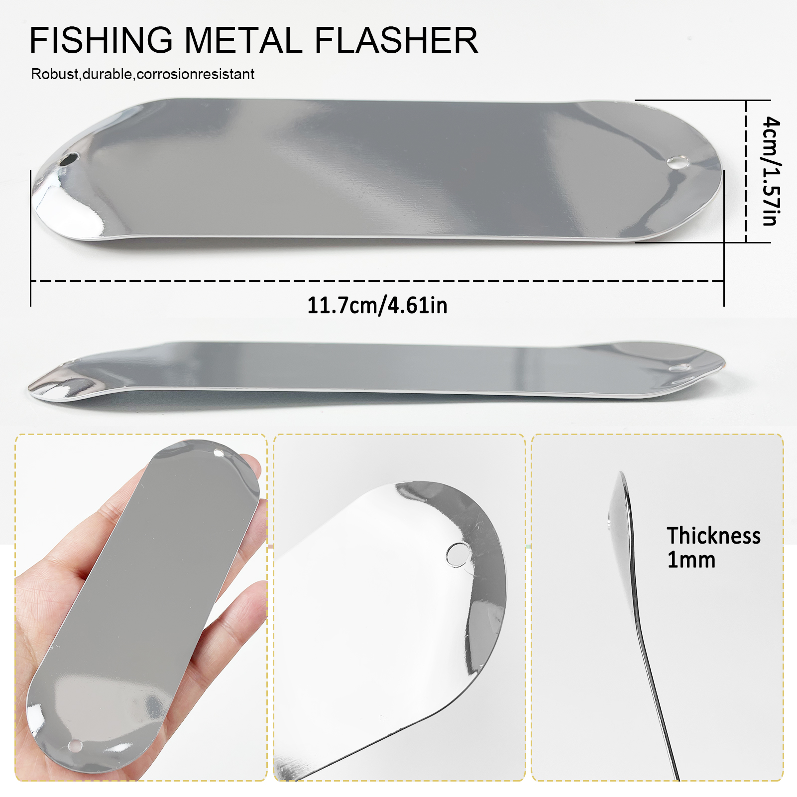 FREE FISHER 63pcs Sea Fishing Flashers,Fishing Diver Plate 11.7cm 26g Salmon Fishing Dodger Flasher,Rotating Metal Long Casting Trolling Lure Kit