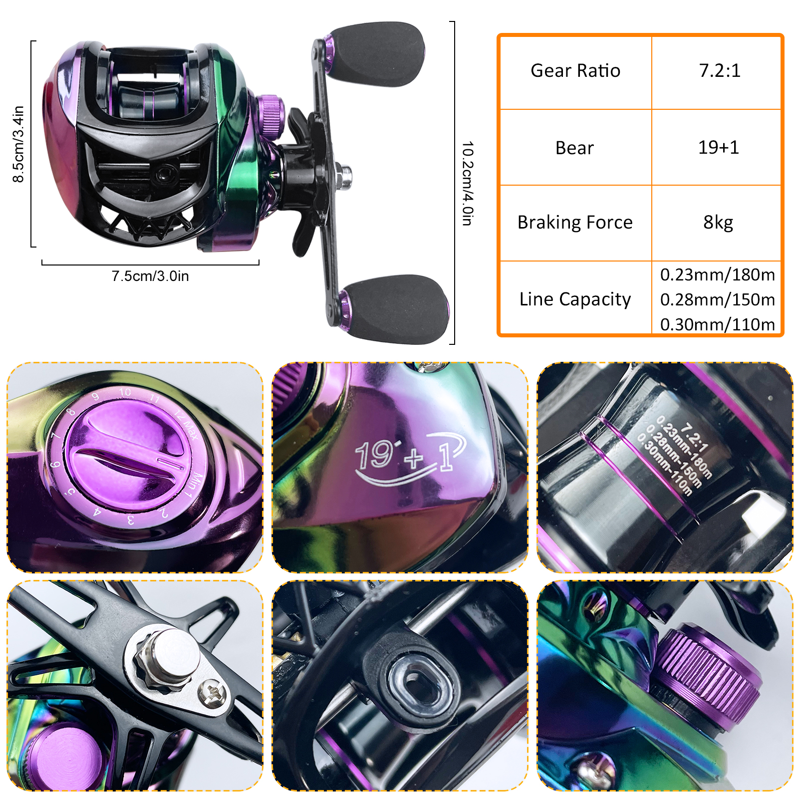 FREE FISHER 141pcs/Lot Baitcasting Reel Set,Rig Baits,Sinkers Swivels,Fishing Accessories Box,Floats PE Braid Line Soft Lures for Bass Perch