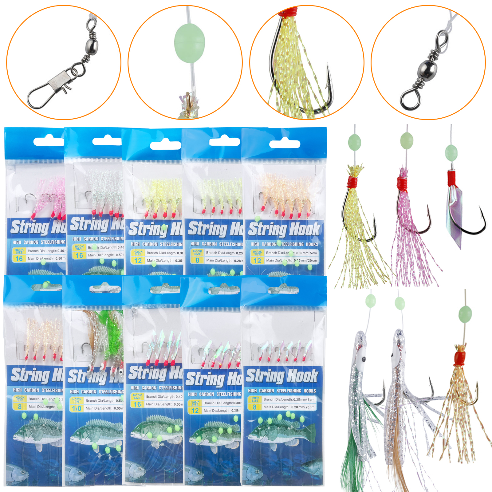 FREE FISHER 141pcs/Lot Baitcasting Reel Set,Rig Baits,Sinkers Swivels,Fishing Accessories Box,Floats PE Braid Line Soft Lures for Bass Perch