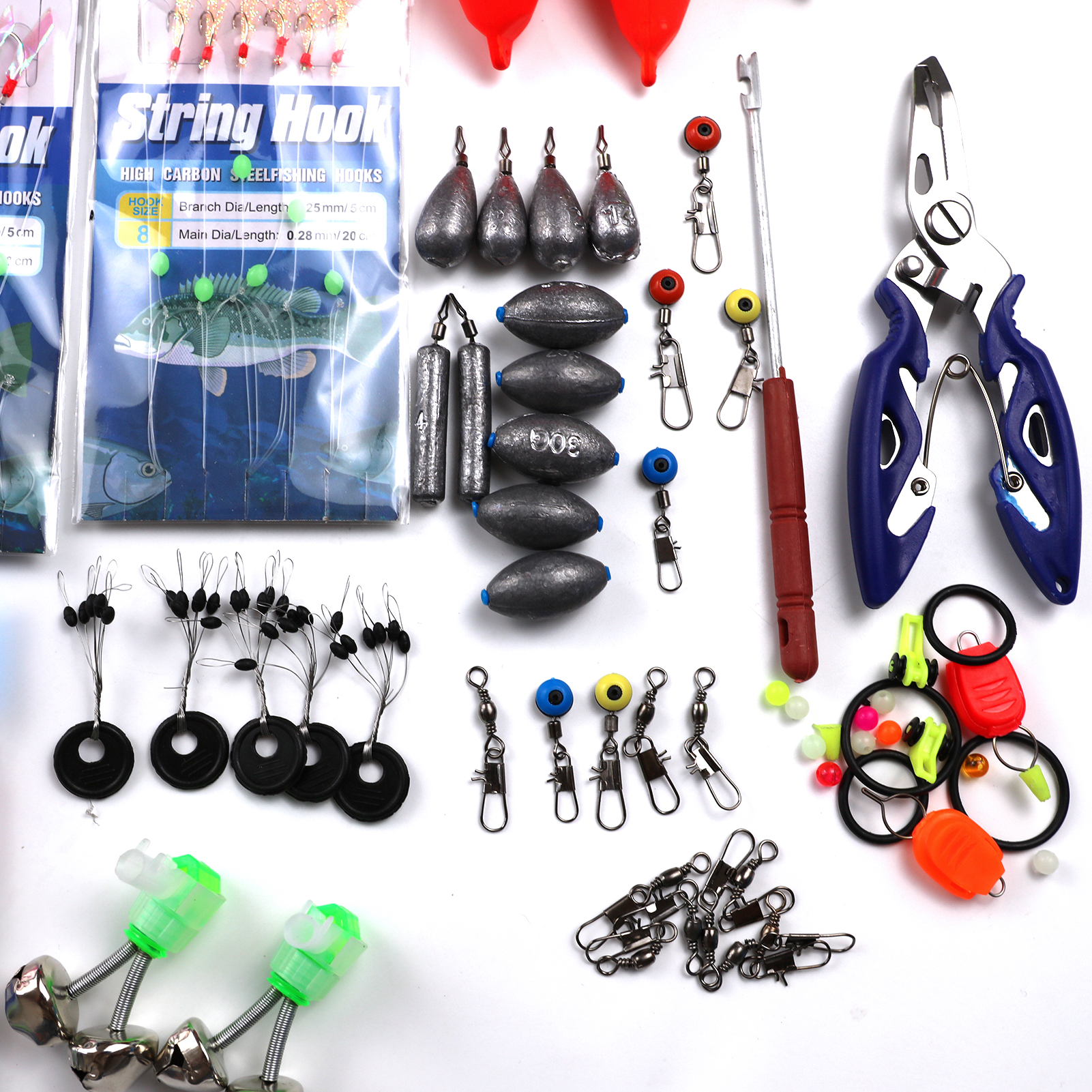 FREE FISHER 141pcs/Lot Baitcasting Reel Set,Rig Baits,Sinkers Swivels,Fishing Accessories Box,Floats PE Braid Line Soft Lures for Bass Perch