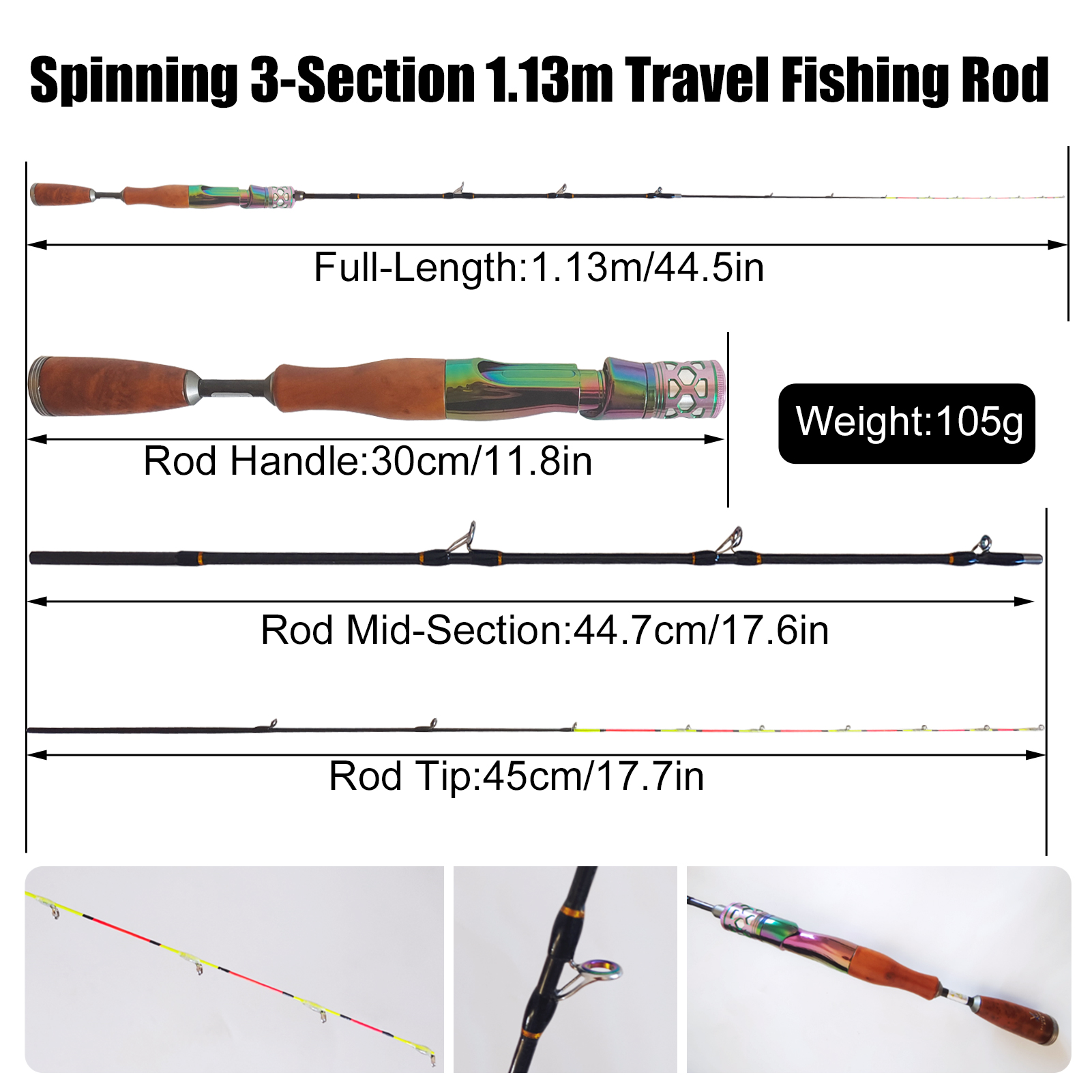 FREE FISHER 134pcs/Lot Fishing Rod Reel Combo,Ultralight 3-Section,Glass Fiber 1.13m Mini Travel Rod,Baitcasting Reel 7.2:1,Flies Lure,Fishing Gear Pack