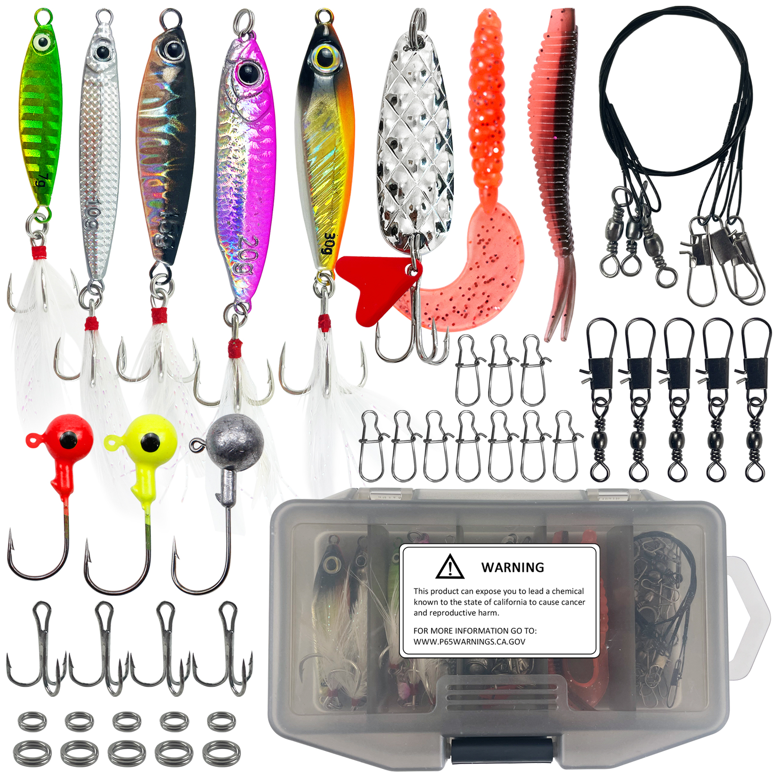 FREE FISHER Sea Fishing Metal Jig Lures,Sinking Metal Spoons Micro Jigging Bait,Mixed Vertical Artificial Lures,Deep Sea Casting Swimbaits