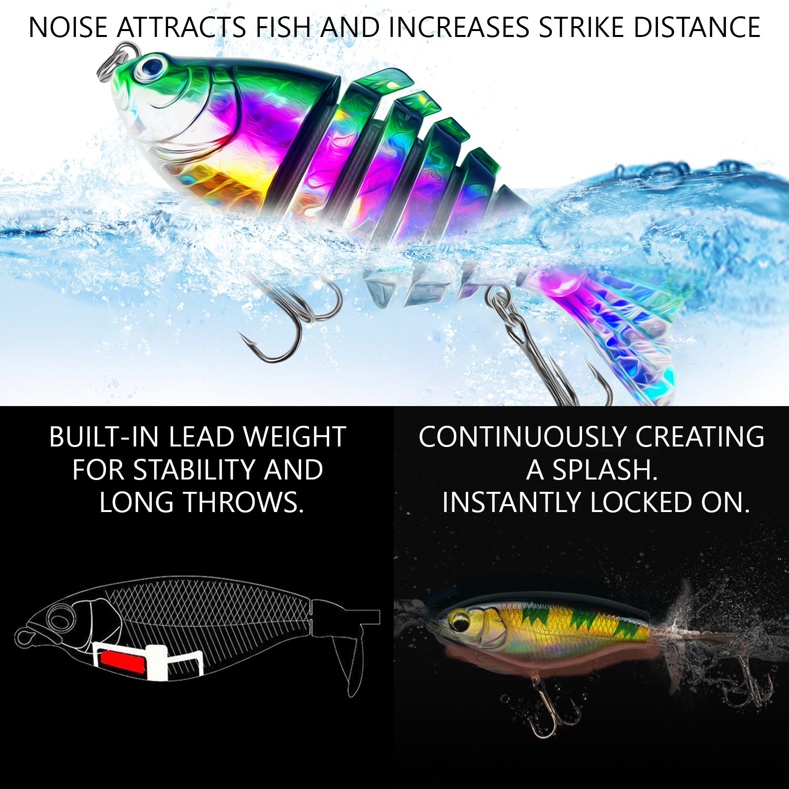 FREE FISHER Fishing Bass Set,Jerkbaits Hard Lures,Soft Worms Spinner Spoon Baits,Fishing Weights Hooks,Accessories Tackle Box(Pack of 77)