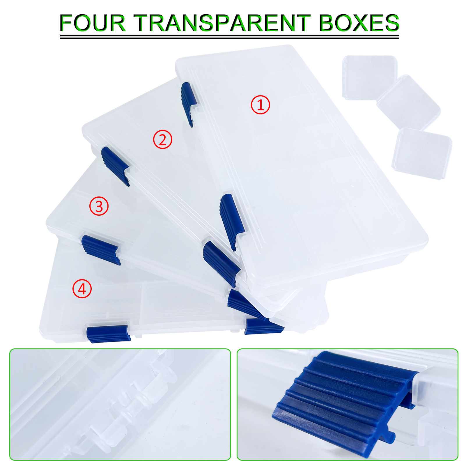 FREE FISHER Sea Fishing Tackle Box,4-Layer Portable Multipurpose ABS Fishing Gear Case,Large-Capacity Storage Tool Box with Removable-Drawer