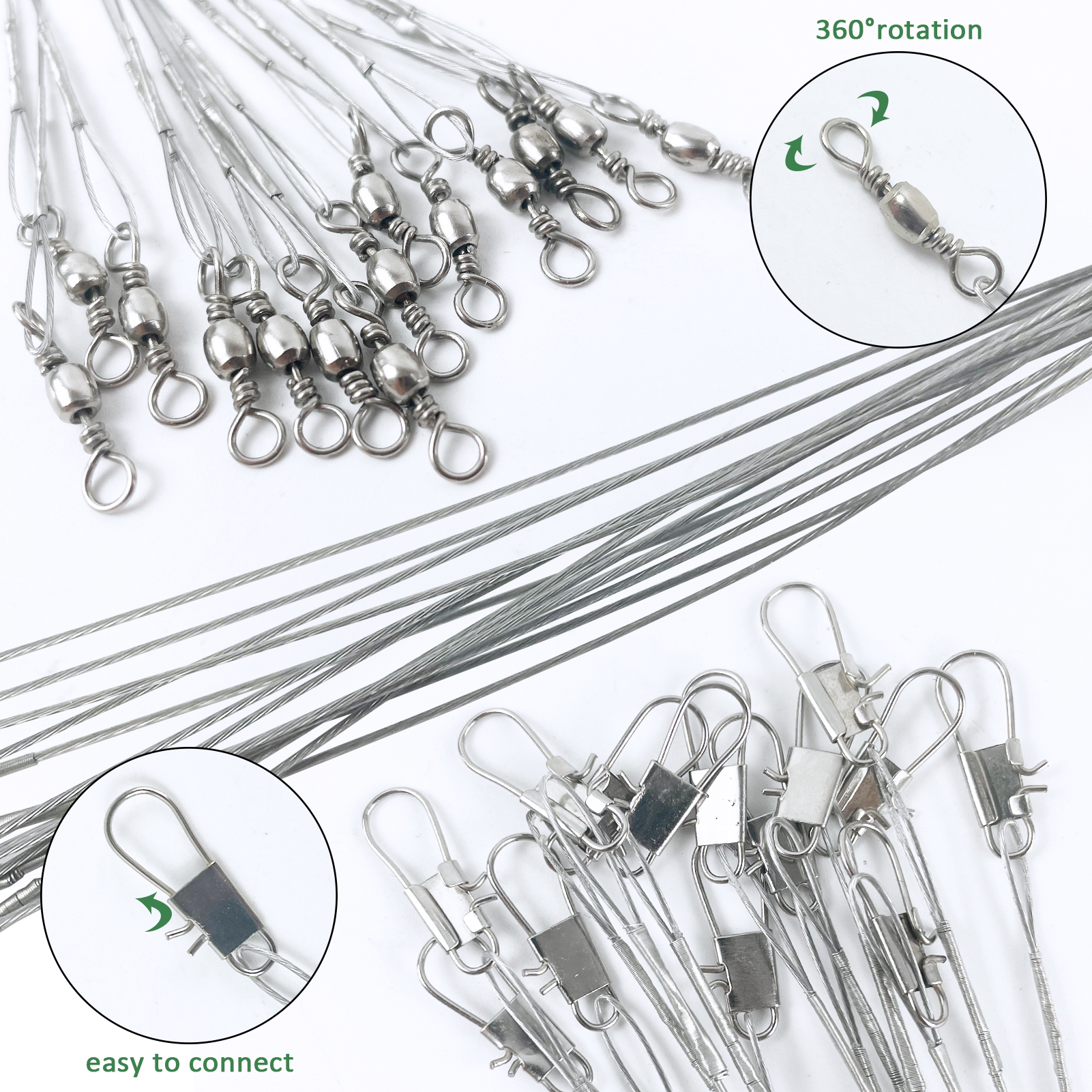 FREE FISHER 186pcs/Box Fishing Sinker Rigs Kit,DIY Bottom Fishing Weight Rig Baits,Saltwater Steel Leader Line with Accessories