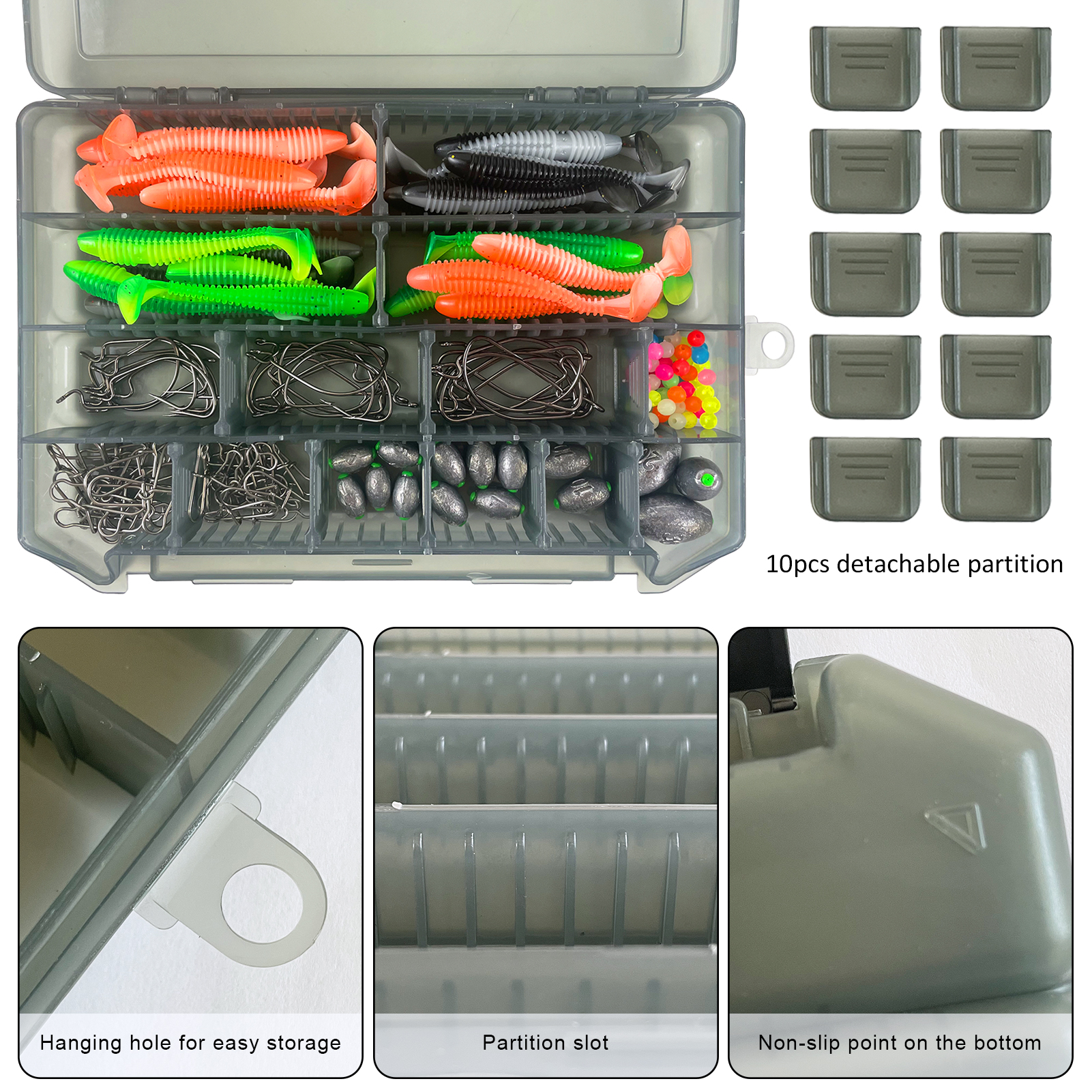 FREE FISHER 186pcs/Box Fishing Sinker Rigs Kit,DIY Bottom Fishing Weight Rig Baits,Saltwater Steel Leader Line with Accessories