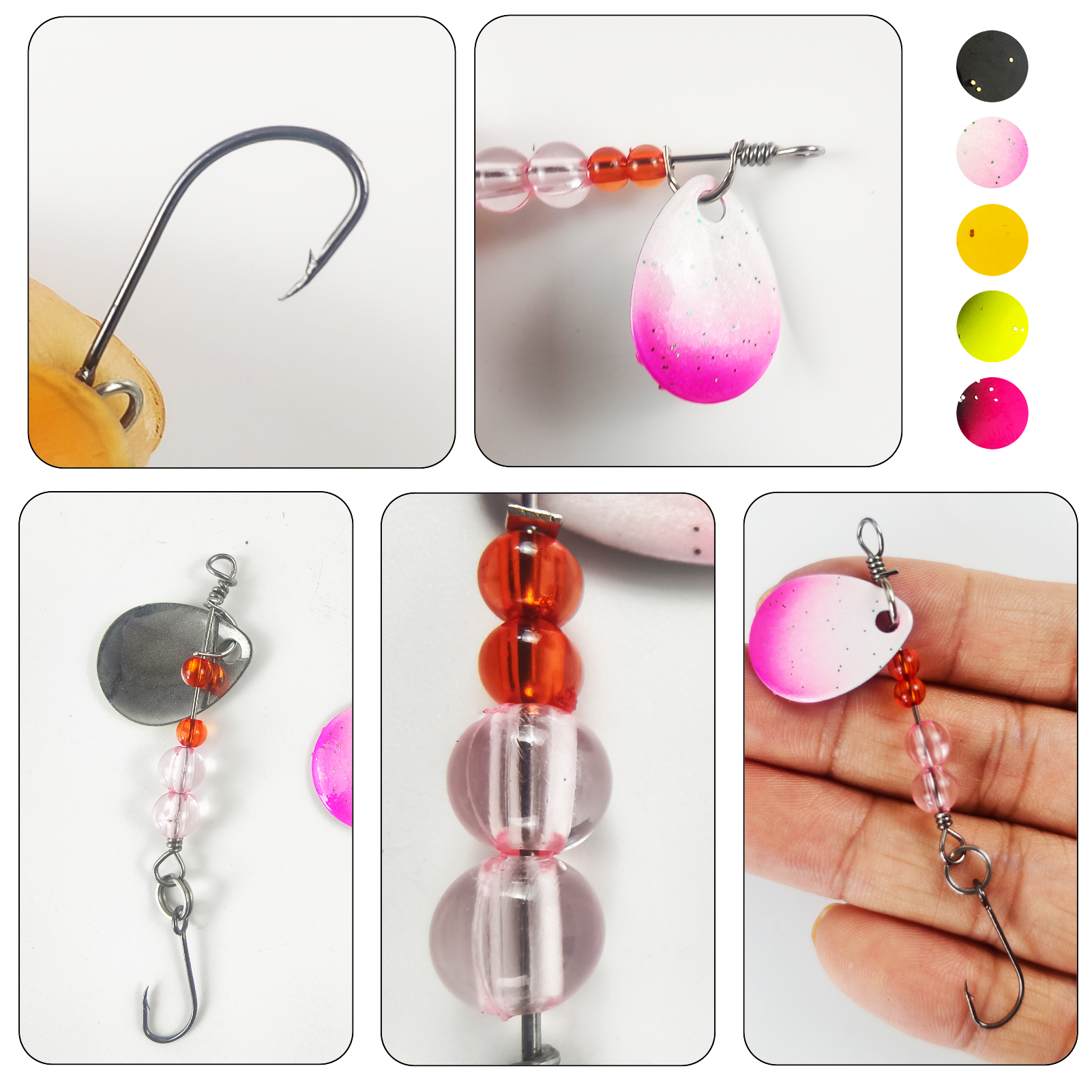 FREE FISHER Trout Spinnerbaits Kit,10pcs Fishing Metal Spoon Lures,6.5cm/2.56in 2/0.07oz Colorful Spinners,Mixed Sequins Baits for Bass/Pike