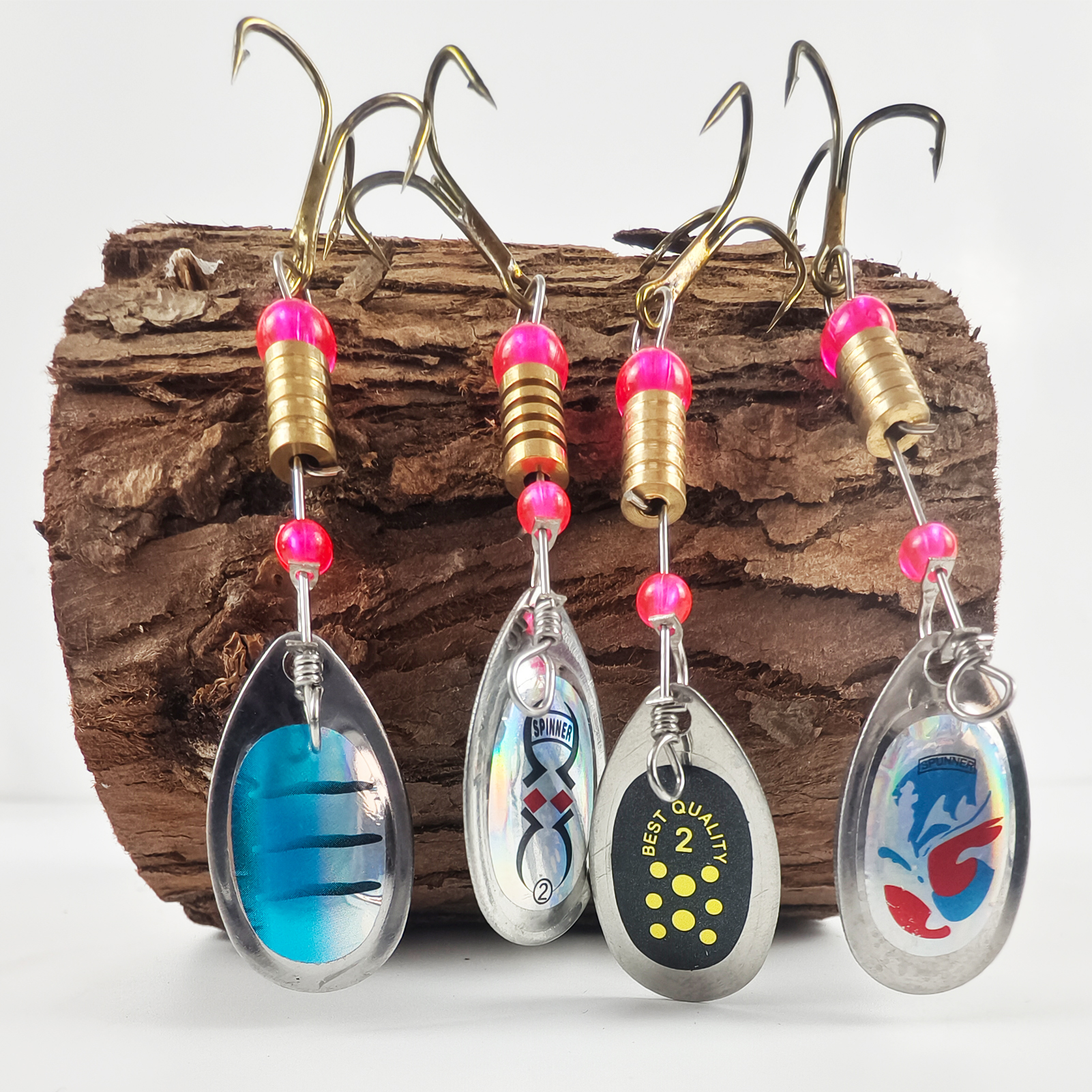 FREE FISHER 16pcs/Pack Fishing Spinnerbaits,3g Metal Composite Spoon Lures,EVA Storage Case,Trout Bass Pike Sequin Spinner Baits