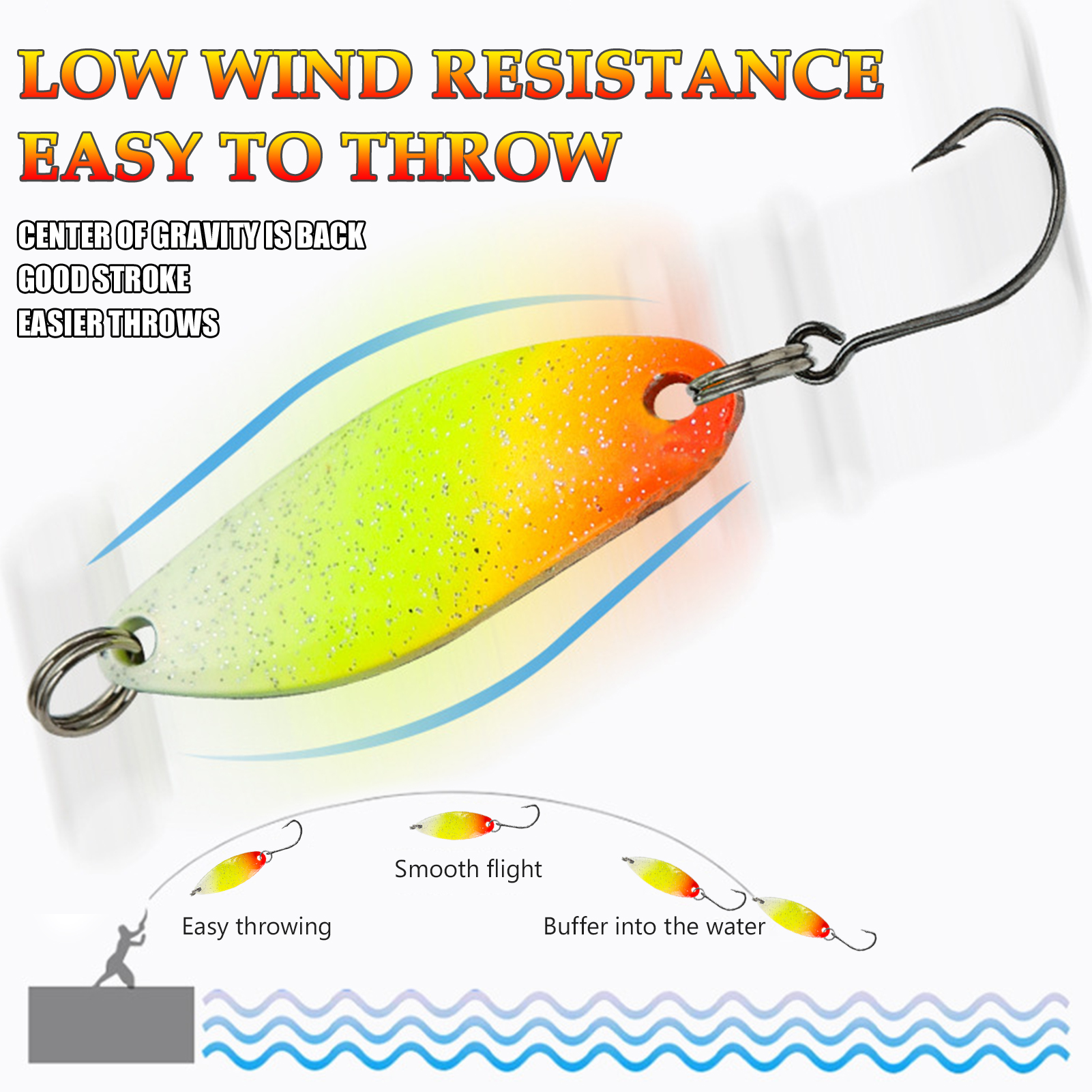 FREE FISHER 43pcs/Lot Fishing Spoon Lures with Box,Mixed Metal Spoon Spinner Trout Bait,Wobbler Casting Jigging Perch Bass Fishing Tackle