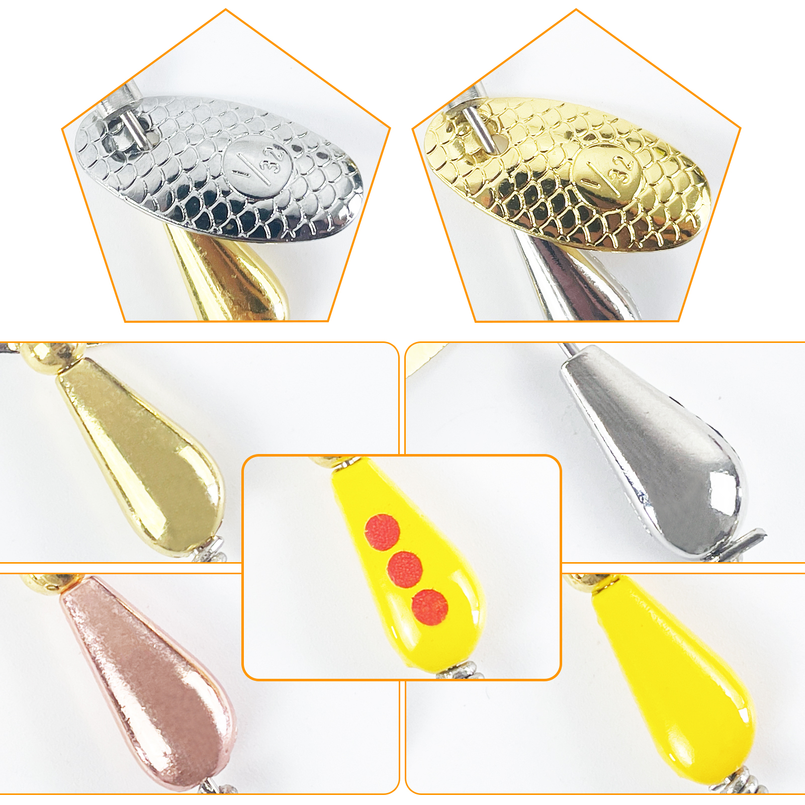 FREE FISHER 5pcs/Box Fly Fishing Trout Lures,5.5CM 2.5G Freshwater Spinner Lures,Sequins Flies Spinnerbaits for Bass Salmon Pike