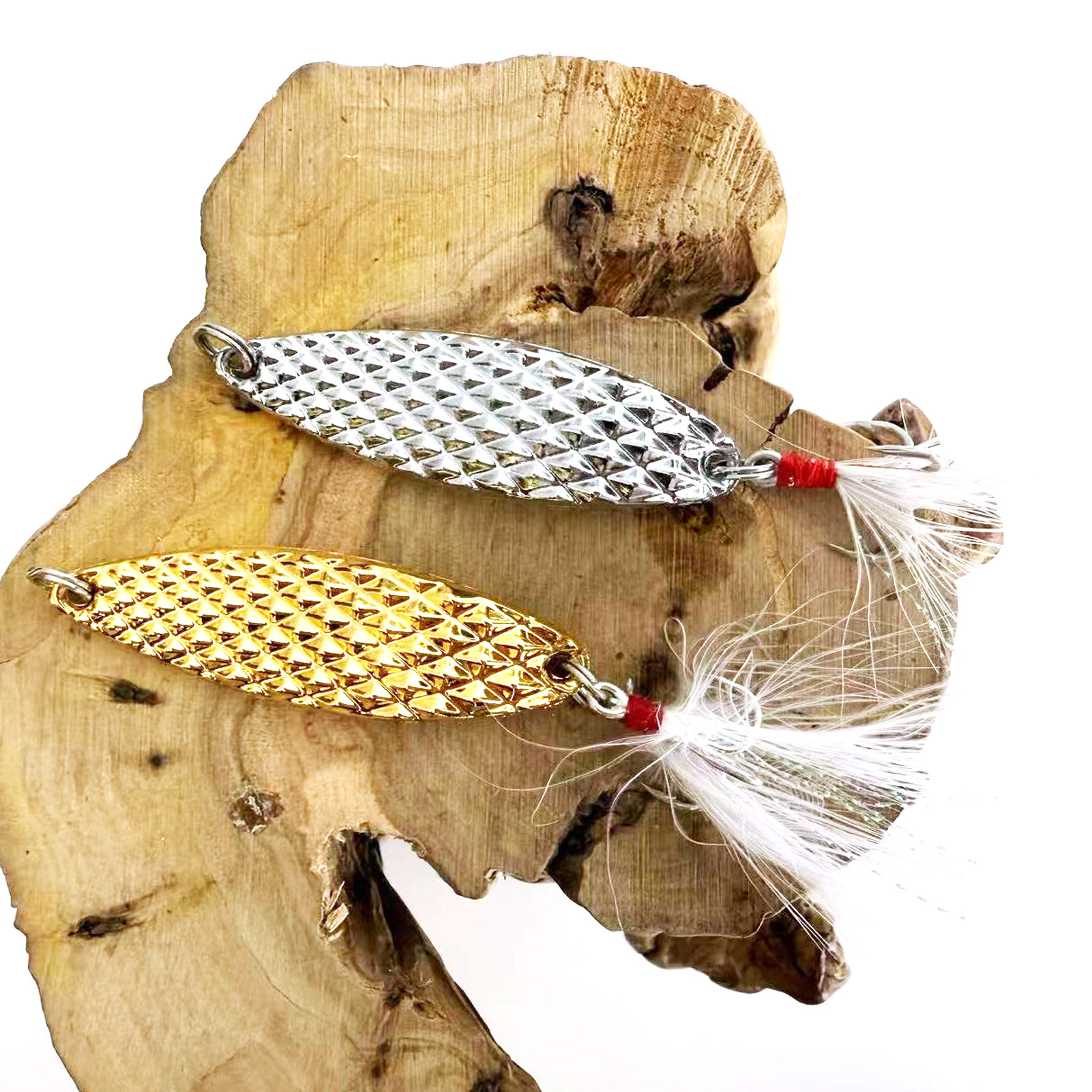 FREE FISHER Fishing Artificial VIB Lures,Spoons Metal Jigs Bait,5-20g MIxed Size Fish Lures with Treble Hook for Trout Pike Bass(Pack of 10)