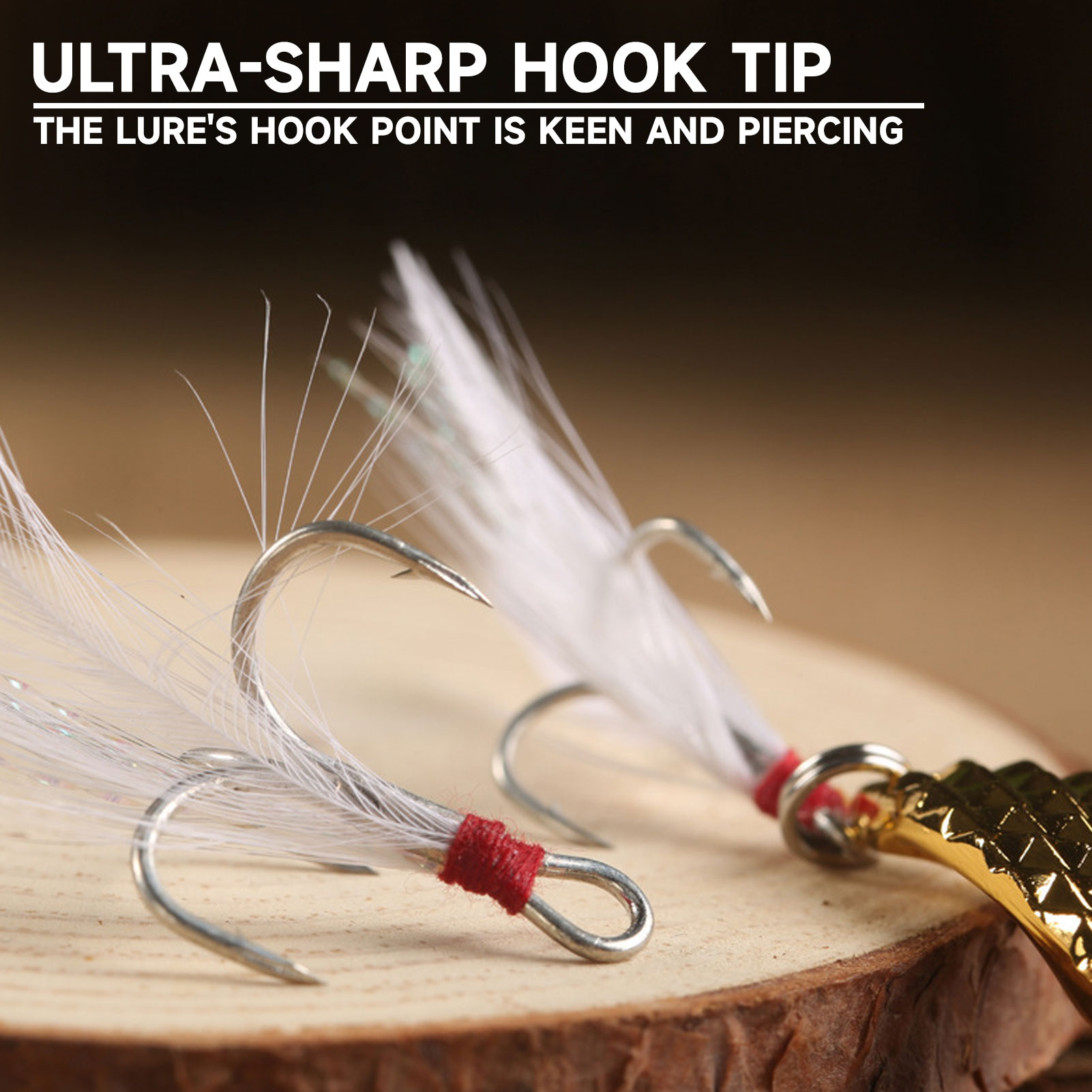 FREE FISHER Fishing Artificial VIB Lures,Spoons Metal Jigs Bait,5-20g MIxed Size Fish Lures with Treble Hook for Trout Pike Bass(Pack of 10)