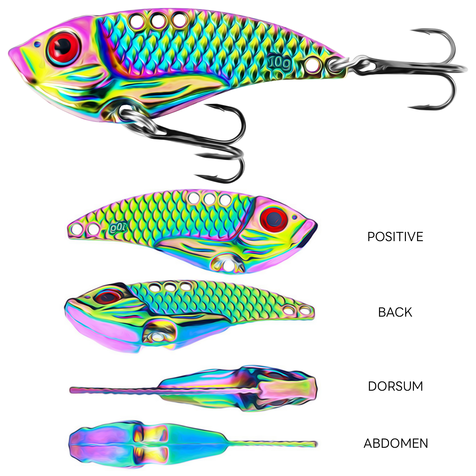 FREE FISHER Fishing VIB Lures Kit,Mixed Size 5-20g Colorful Metal Spoon Bait,Artificial Vibration Bait,Long Casting Swimbaits(Pack of 5)