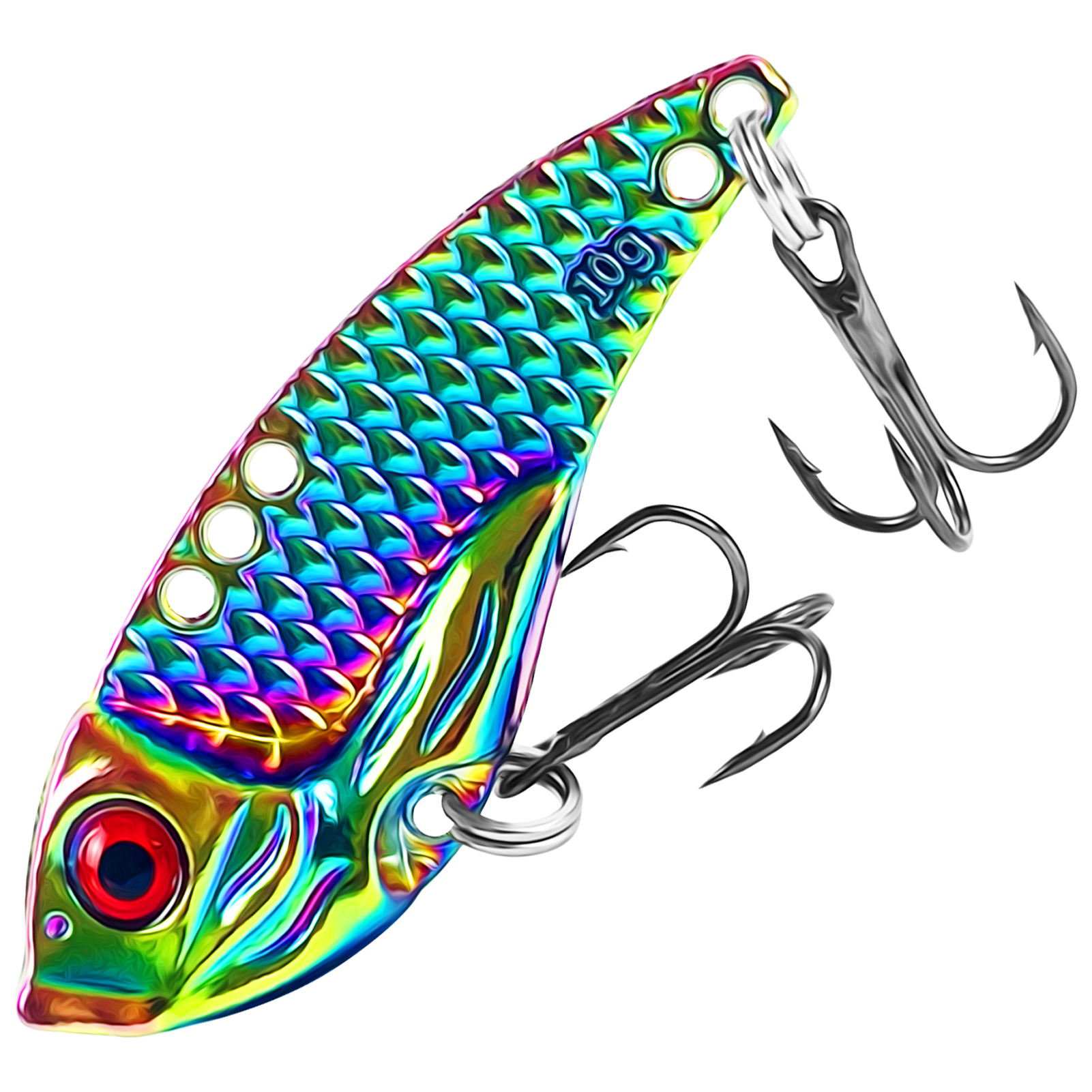 FREE FISHER Fishing VIB Lures Kit,Mixed Size 5-20g Colorful Metal Spoon Bait,Artificial Vibration Bait,Long Casting Swimbaits(Pack of 5)