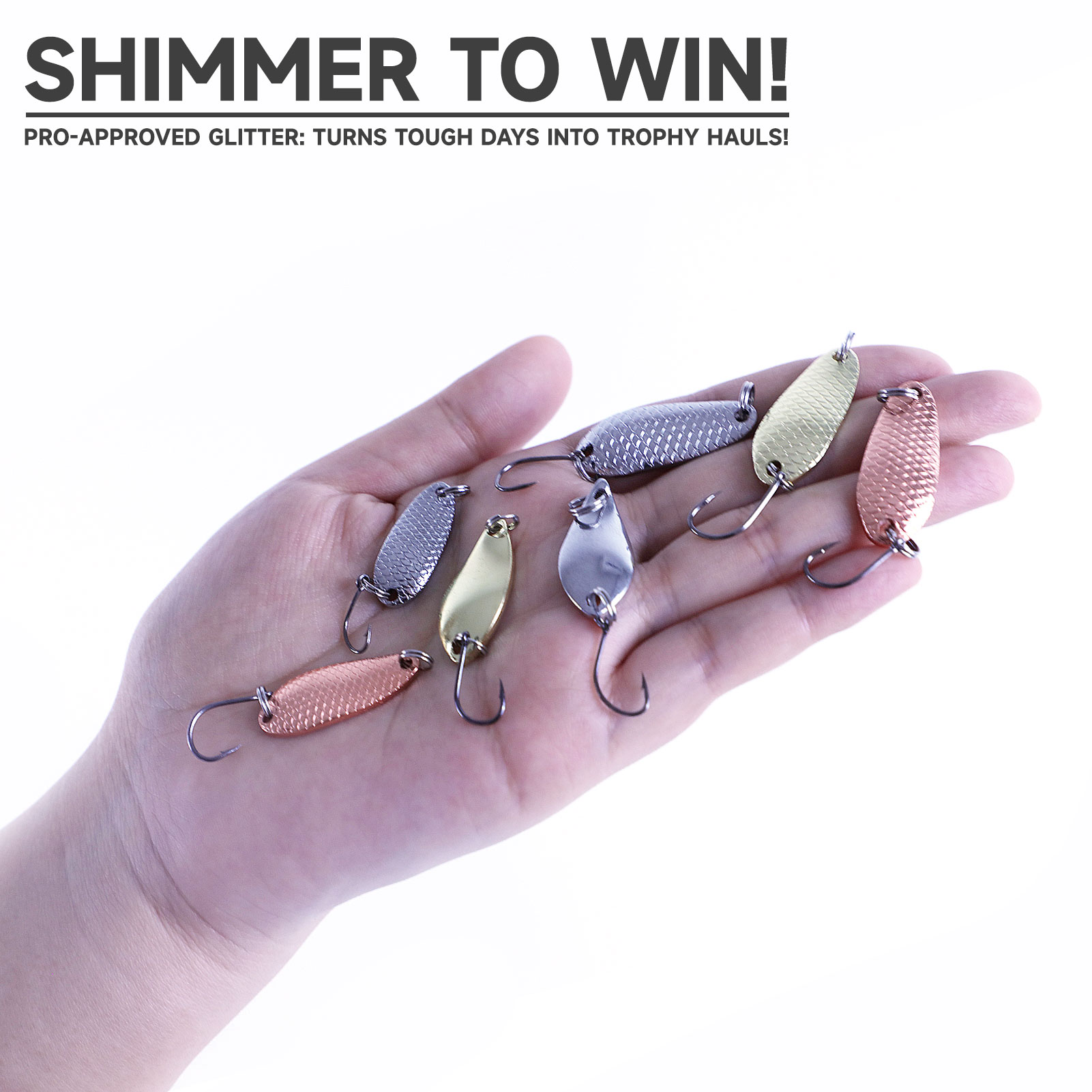 FREE FISHER Trout Fishing Spoon Lures,2.5g 3.5g 5g Mixed Metal Spinnerbaits Single Hook,Casting Spoon Hard Baits for Bass Perch(Pack of 15)