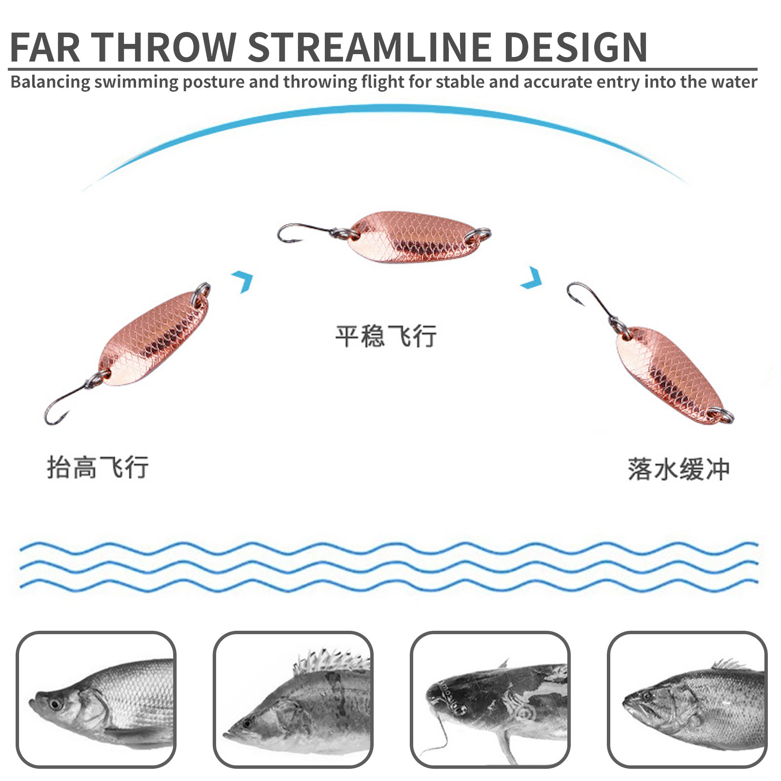 FREE FISHER Trout Fishing Spoon Lures,2.5g 3.5g 5g Mixed Metal Spinnerbaits Single Hook,Casting Spoon Hard Baits for Bass Perch(Pack of 15)