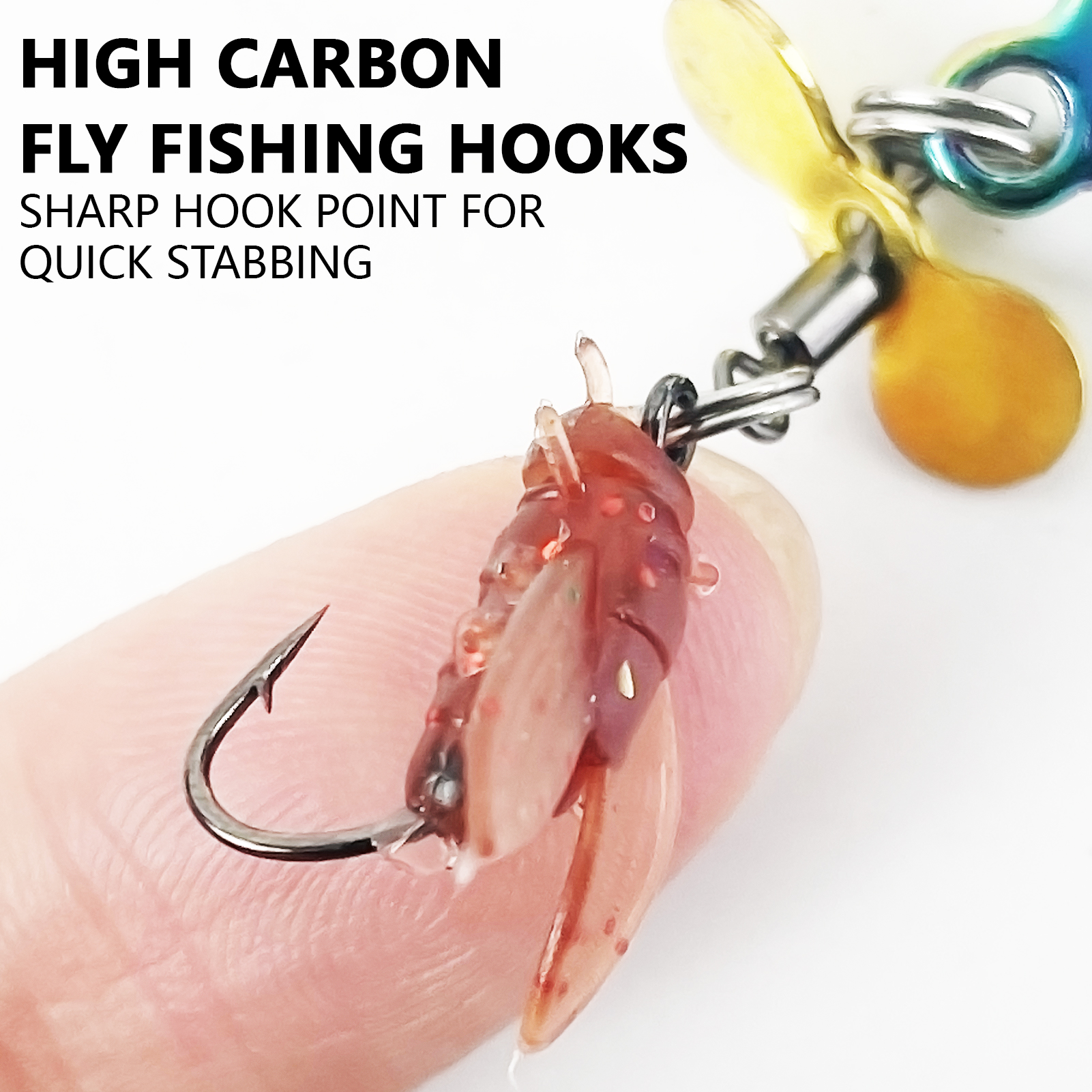 FREE FISHER Fishing Composite Spoon Baits,15pcs/Box Metal Bladed Spinnerbaits,Casting Rotation Spoons Soft Flies Spinner Lures