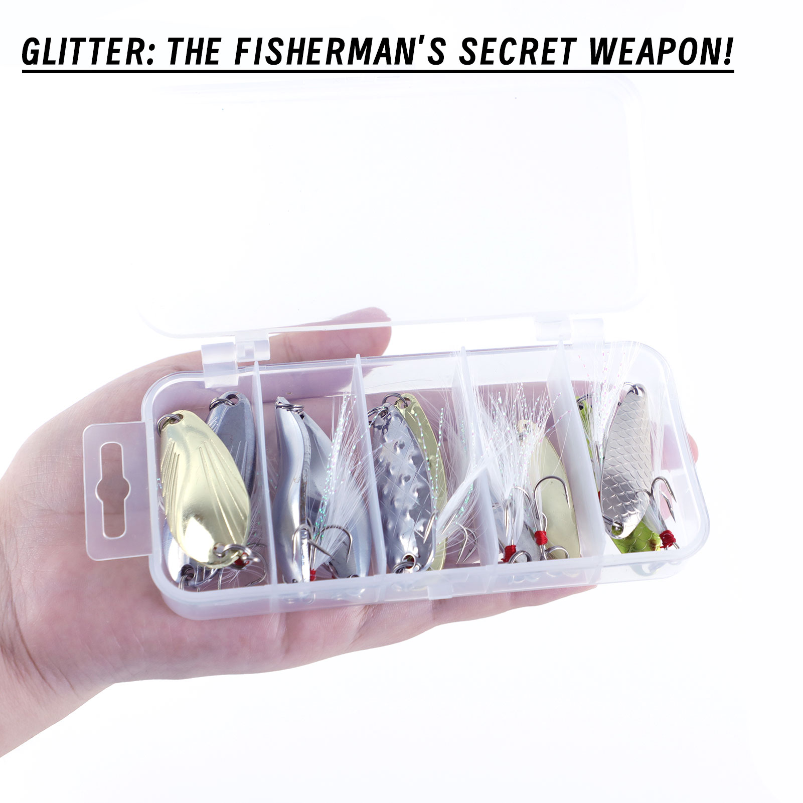 FREE FISHER Fishing Artificial VIB Lures,Spoons Metal Jigs Bait,5-20g MIxed Size Fish Lures with Treble Hook for Trout Pike Bass(Pack of 10)