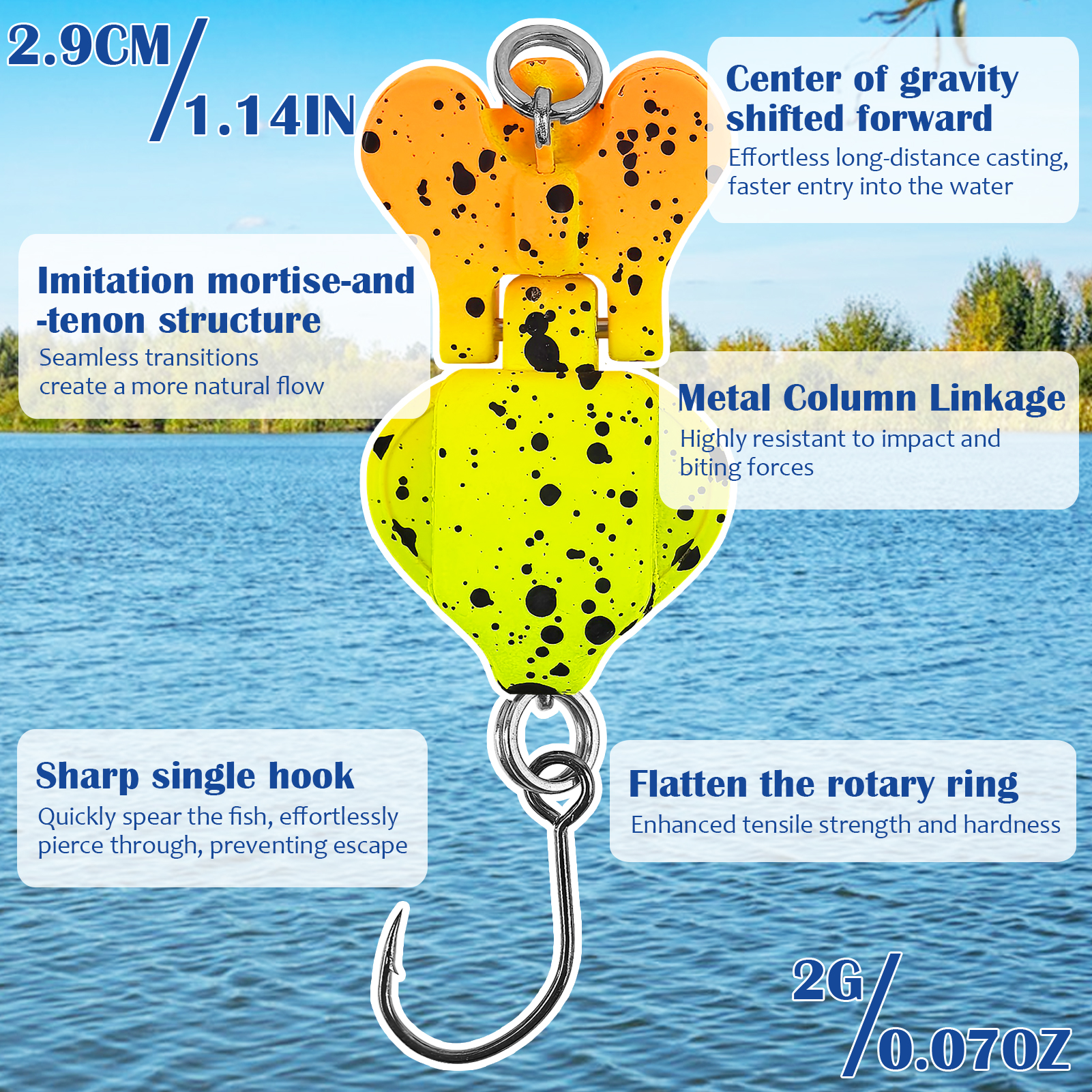 FREE FISHER 5pcs Micro Fishing Swimbaits,Multi-Segment Artificial Bait,2.9cm 2g 2-Section Mini Jointed Lure for Bass Trout Perch  ﻿ 