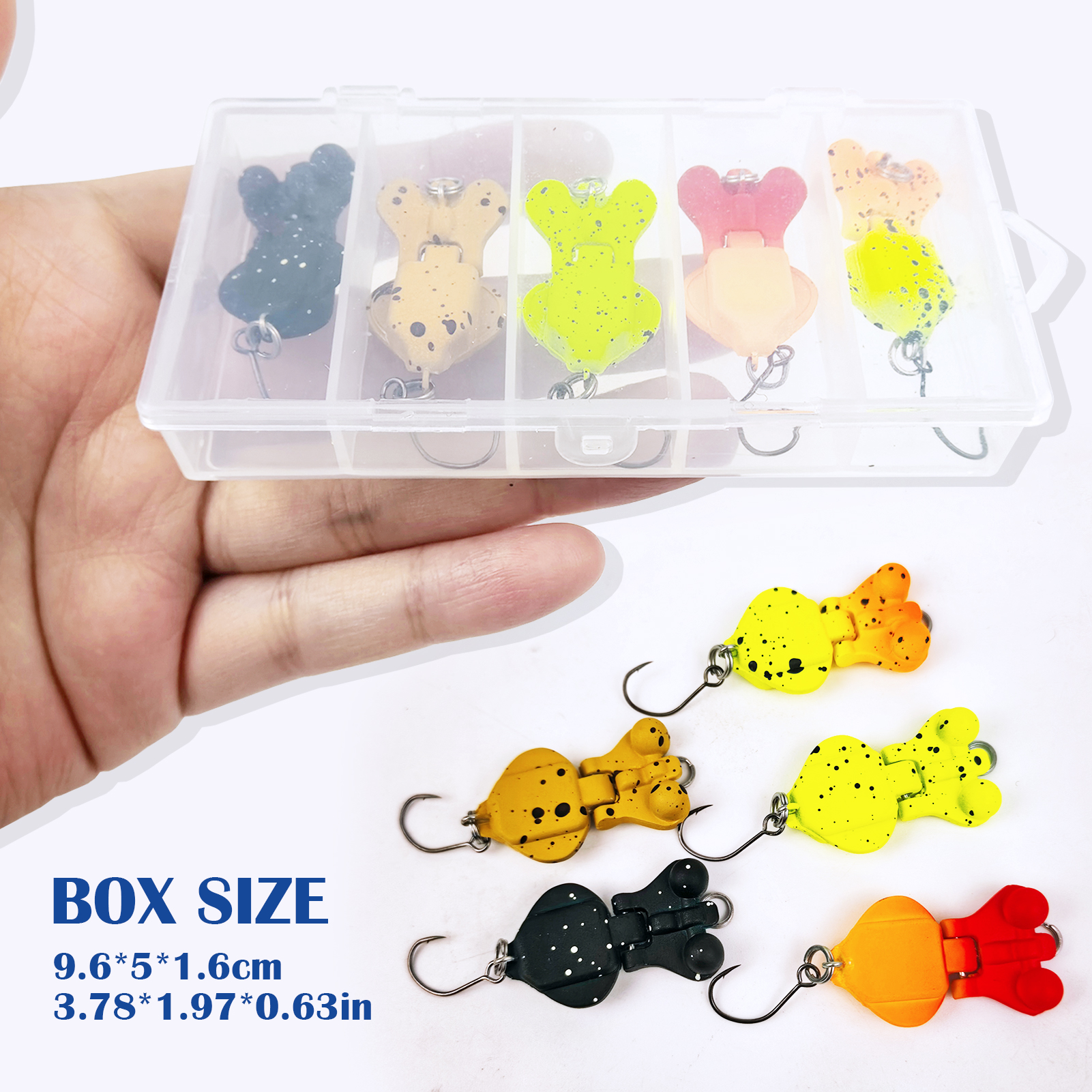 FREE FISHER 5pcs Micro Fishing Swimbaits,Multi-Segment Artificial Bait,2.9cm 2g 2-Section Mini Jointed Lure for Bass Trout Perch  ﻿ 