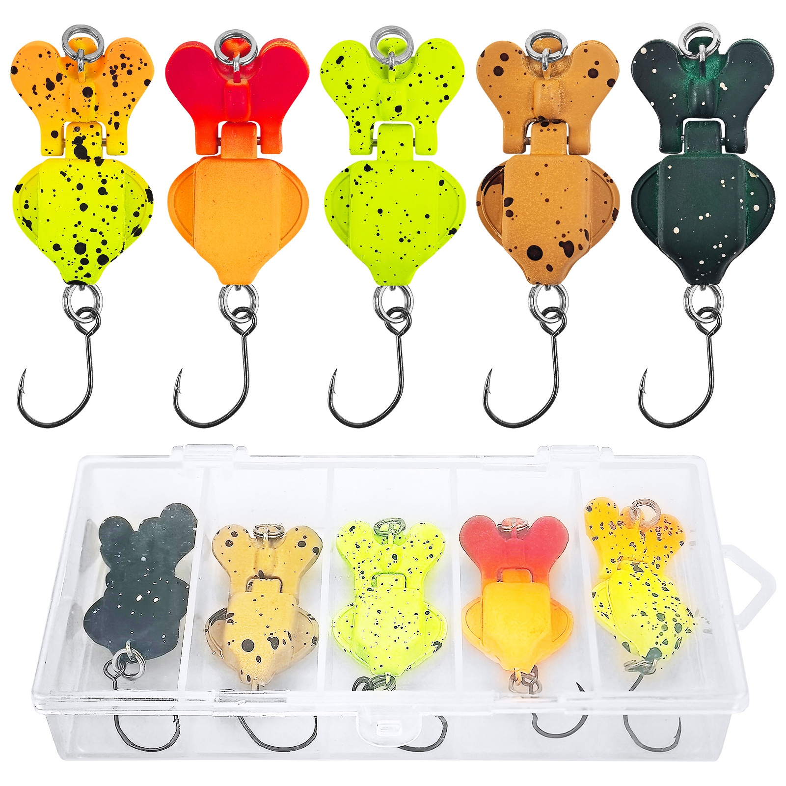 FREE FISHER 5pcs Micro Fishing Swimbaits,Multi-Segment Artificial Bait,2.9cm 2g 2-Section Mini Jointed Lure for Bass Trout Perch  ﻿ 