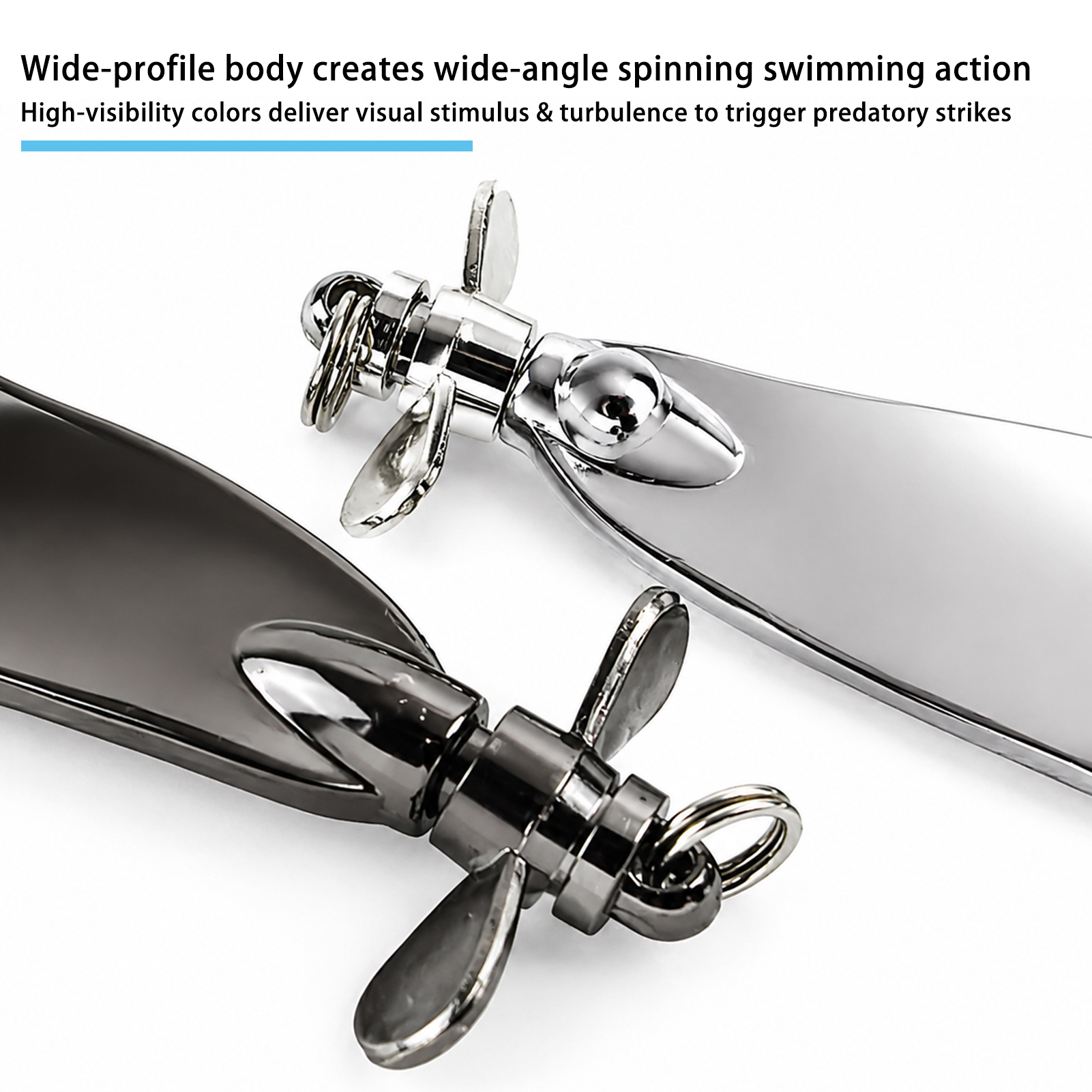 FREE FISHER 5pcs/Box Fishing Spoon Lures Kit,9g 4cm /15g 6cm Metal Blade Spinnerbaits,Zinc Alloy Propeller Noise Sinking Sequin Baits
