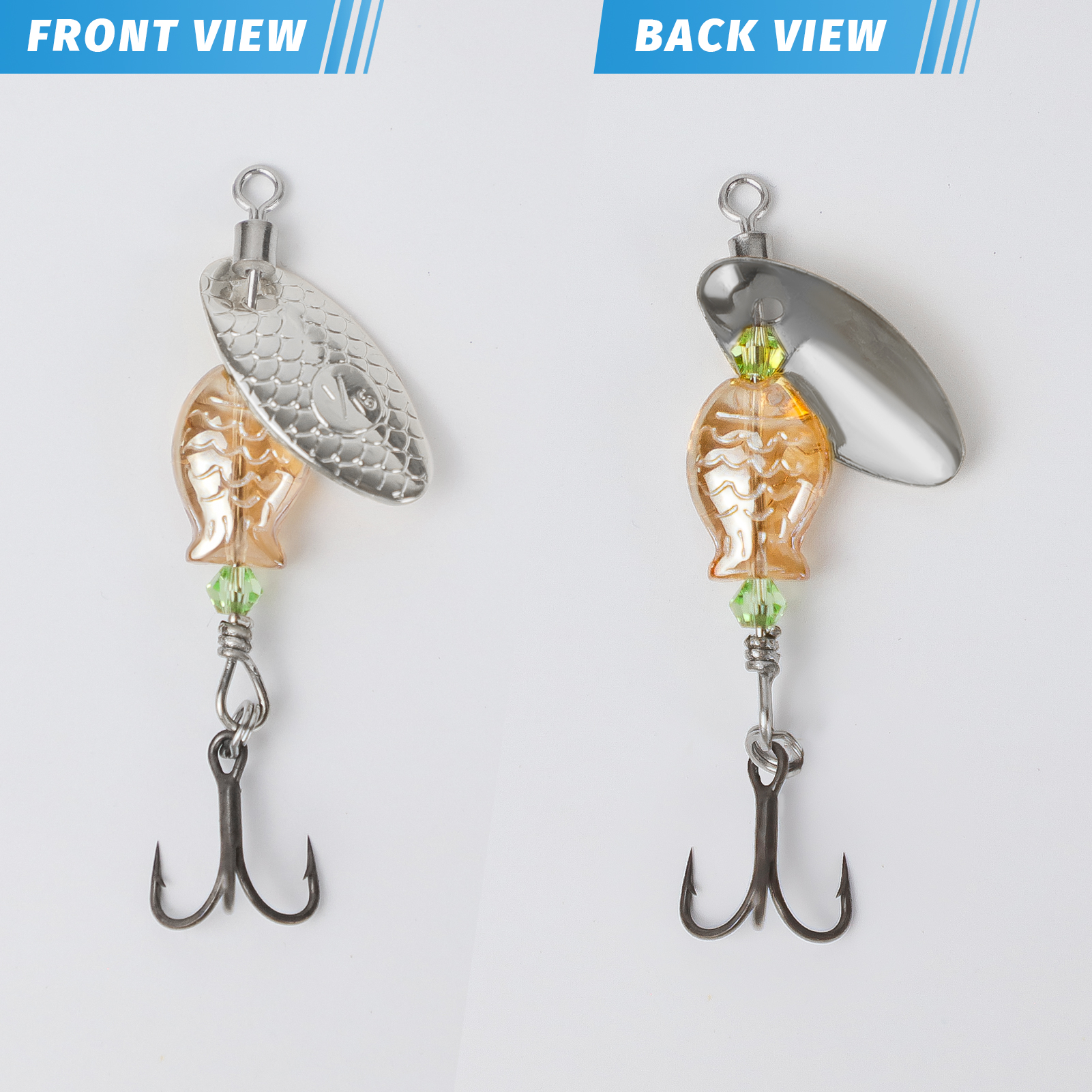 FREE FISHER 5pcs/Box Metal Blade Rotating Spinnerbaits,4cm 2.7g Fishing Spinner Lure,Bionic Fish Treble Hook Bait for Bass Trout
