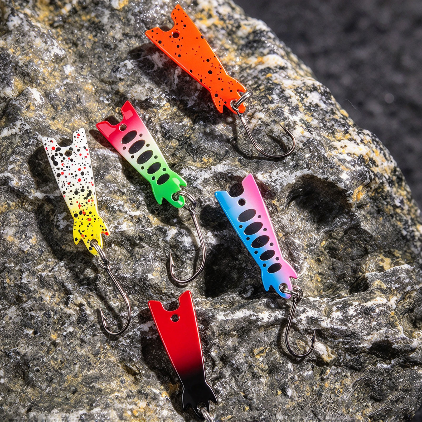 FREE FISHER 10pcs/Box Metal Spoon Lures Kit,1.2g-2.6g Colorful Ice Fishing Jig Bait with Single Hook,Trout Bass Perch Swimbaits