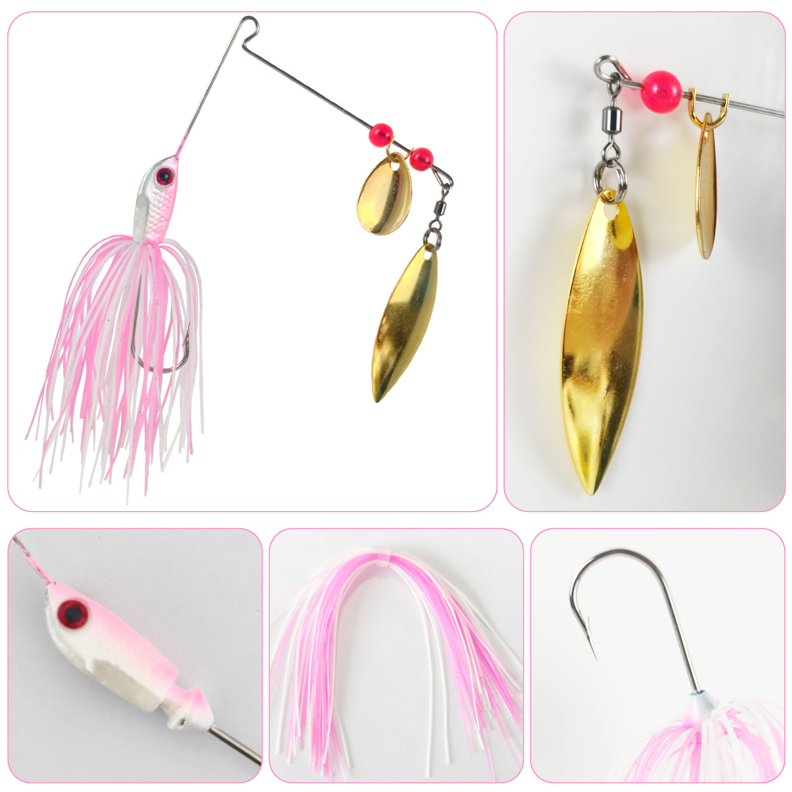 FREE FISHER  66pcs/Lot Simulation Buzzbaits Fishing Lure,VIB Spin Willow DIY Rig Baits Attractor Assorted 10cm 20g Spinnerbaits 