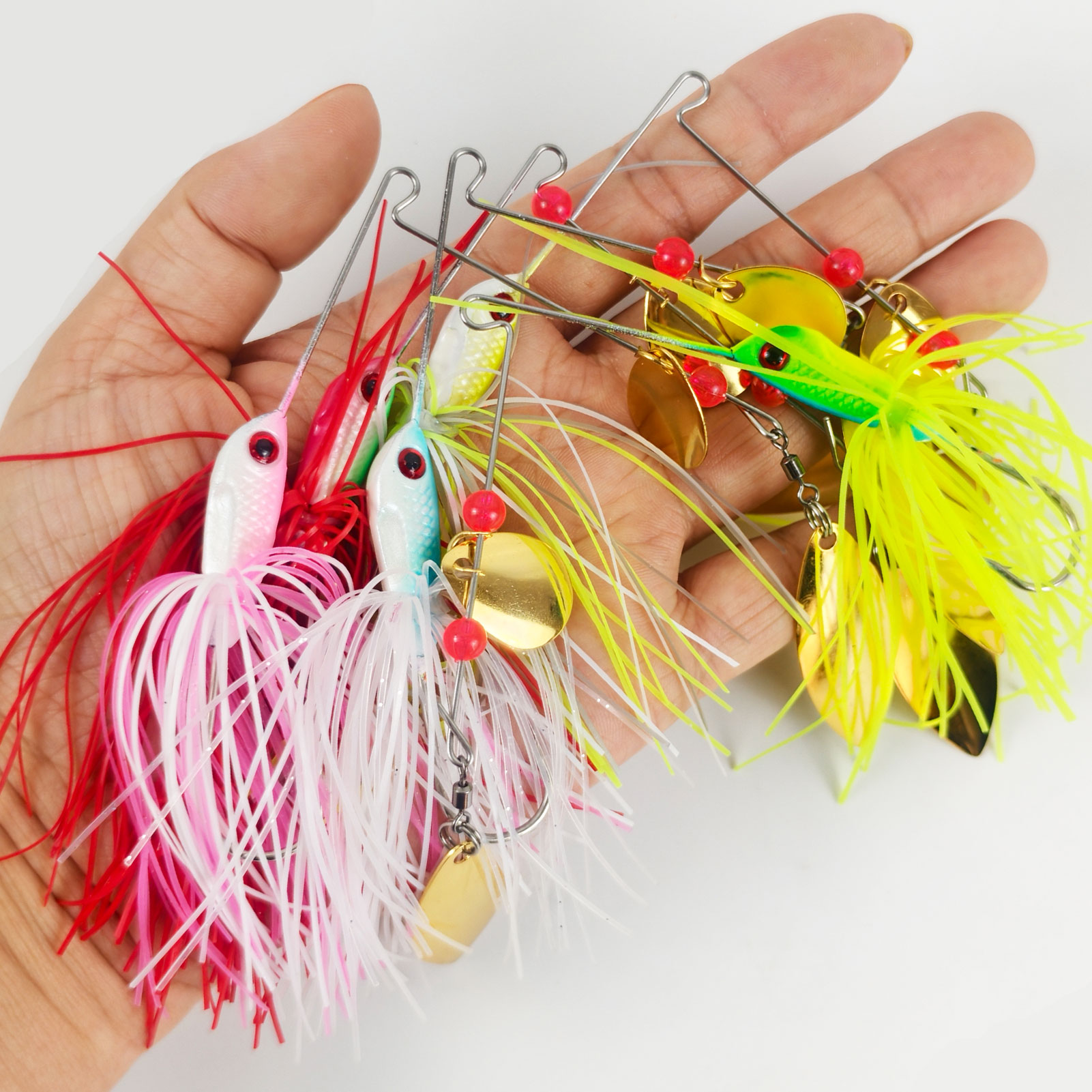 FREE FISHER  66pcs/Lot Simulation Buzzbaits Fishing Lure,VIB Spin Willow DIY Rig Baits Attractor Assorted 10cm 20g Spinnerbaits 