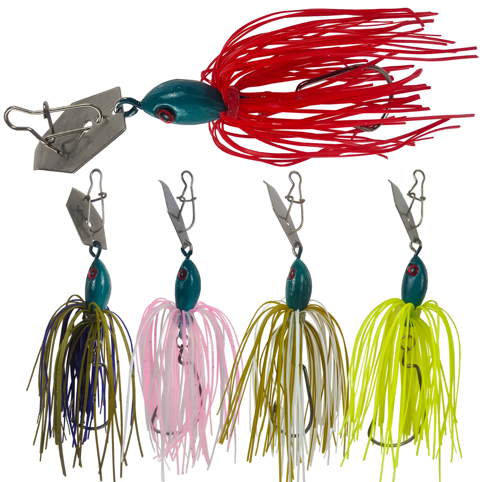 FREE FISHER Fishing Buzzbaits,Crankhook Bladed Spinnerbaits,Jig Head Hook with Rubber Skirts,Chatterbaits Lures for Bass/Pike(Pack of 5)