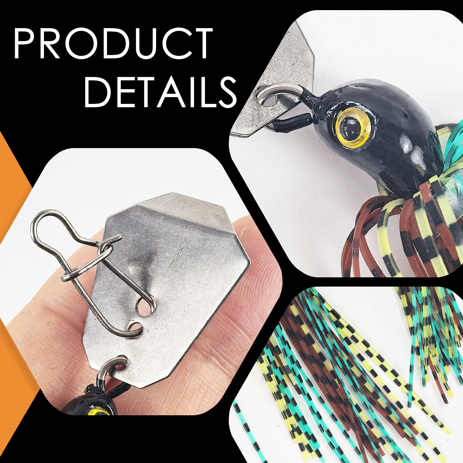 FREE FISHER Fishing Buzzbaits,Crankhook Bladed Spinnerbaits,Jig Head Hook with Rubber Skirts,Chatterbaits Lures for Bass/Pike(Pack of 5)