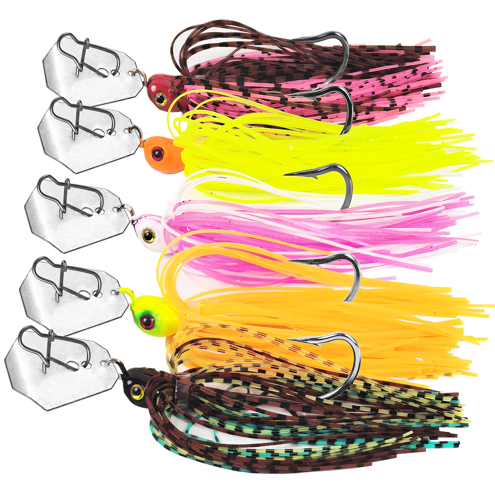 FREE FISHER Fishing Buzzbaits Kit,Metal Bladed Spinner Baits,Fishing Jig Lures with Rubber Skirts,Noise Spinnerbaits for Trout