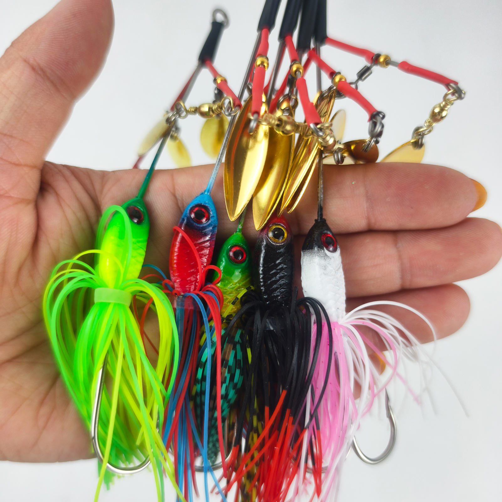 FREE FISHER Fishing Buzzbaits Kit,Metal Bladed Spinner Baits,Fishing Jig Lures with Rubber Skirts,Noise Spinnerbaits for Trout