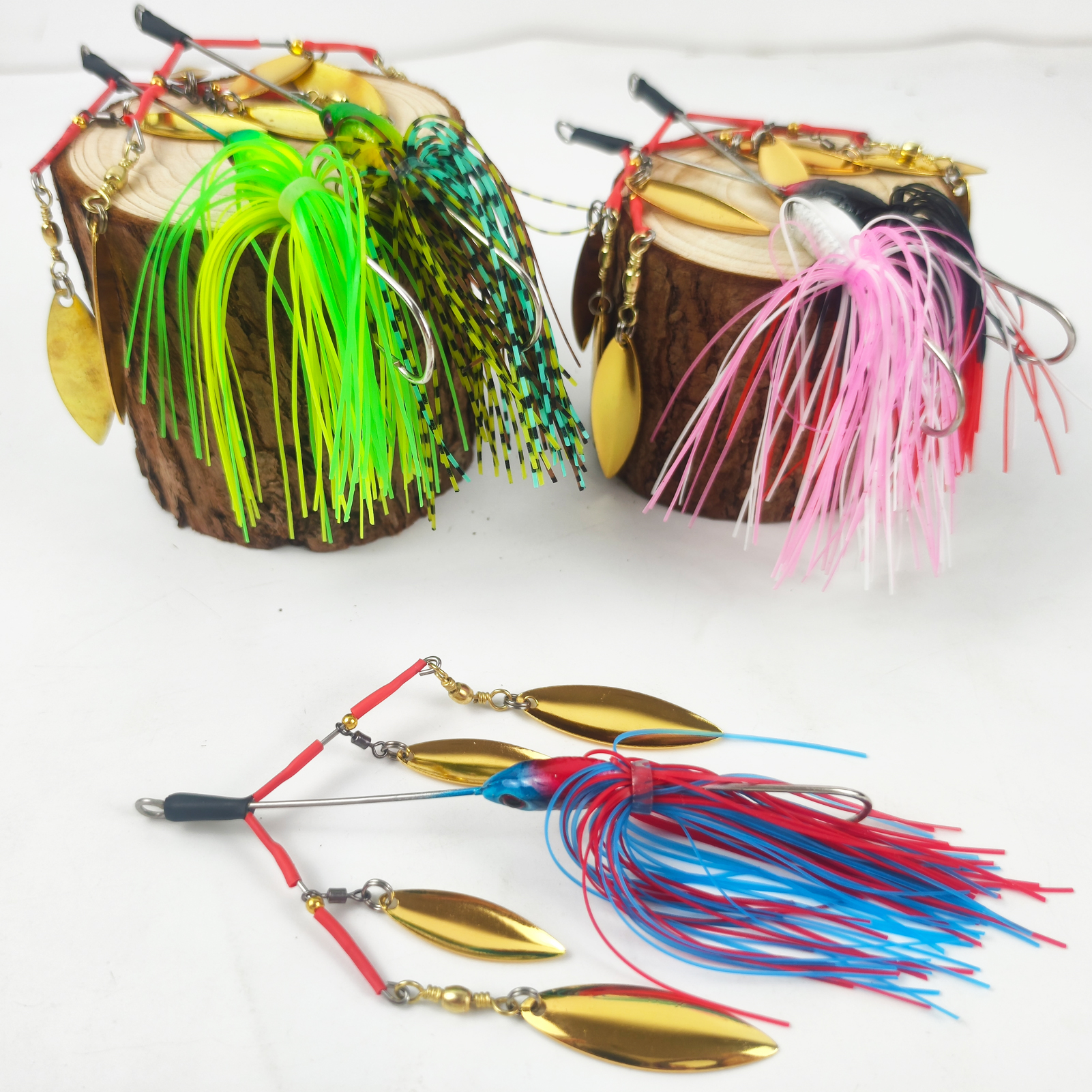 FREE FISHER  66pcs/Lot Noisy Buzz Rotating Blade Kit,Spinner Lure,DIY Rig Baits Attractor Assorted  Spinnerbaits,VIB Spin Willow Sequins