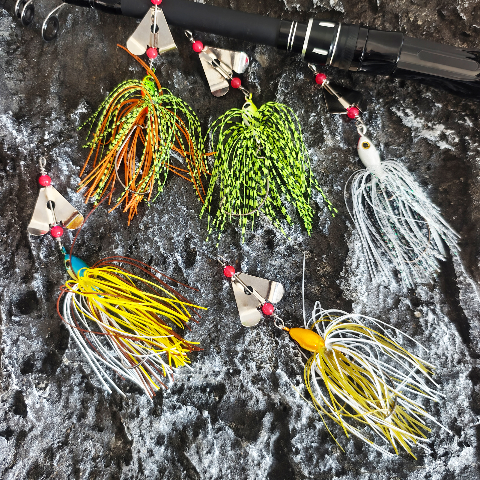 FREE FISHER Fishing Spinner Baits,5pcs/Lot 13cm 19g(5.12in 0.67oz)Metal Blade Buzzbaits,Trout Fishing Spinnerbaits,Chatterbaits Swim Jig Lures