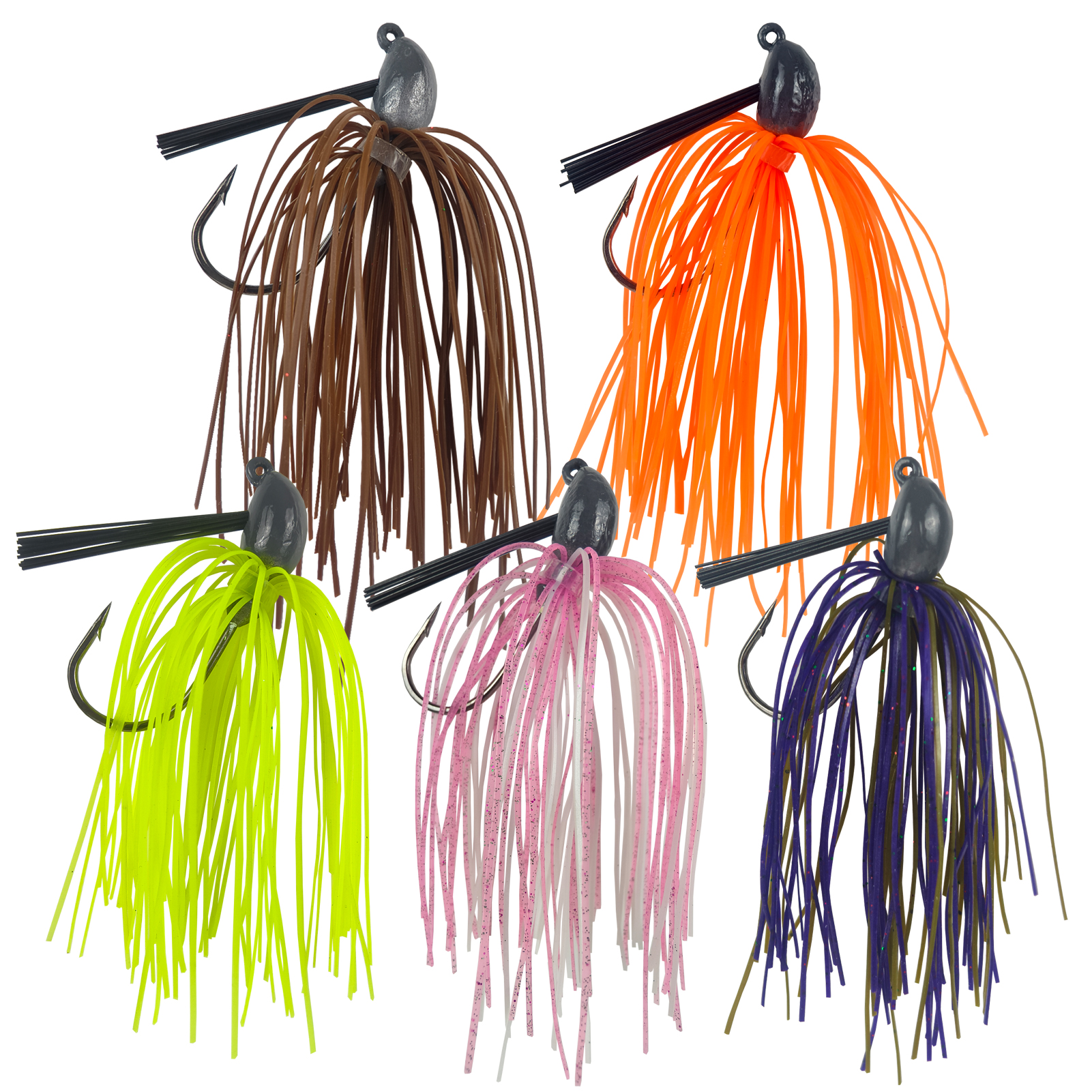 FREE FISHER Bladed Jig Bass Fishing Lure with Weed Guard,4.5cm/12.5g Swim Jigs Rubber Skirts Weedless Bait,Spinnerbaits Buzzbait(Pack of 5)