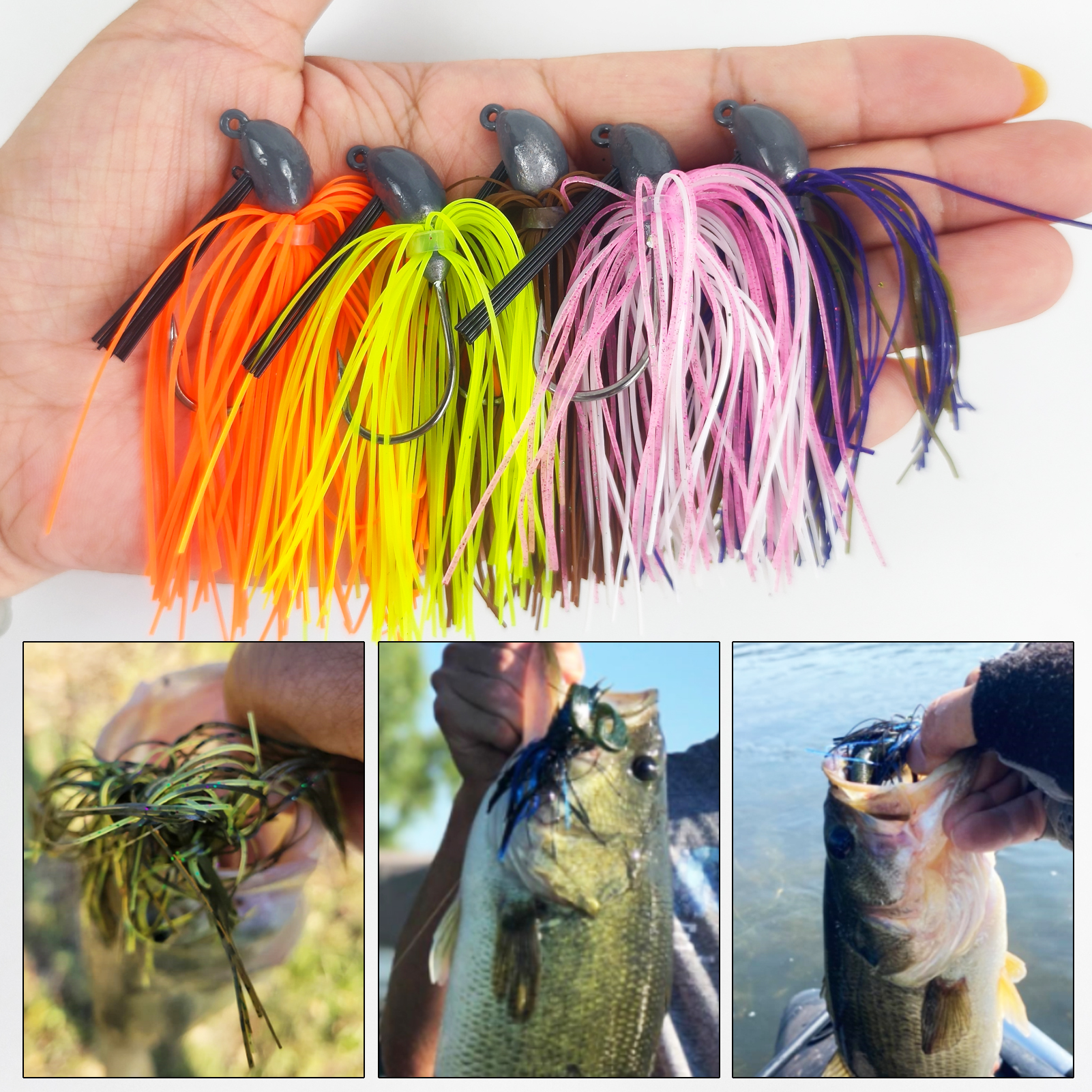 FREE FISHER Fishing Buzzbaits Kit,Metal Bladed Spinner Baits,Fishing Jig Lures with Rubber Skirts,Noise Spinnerbaits for Trout