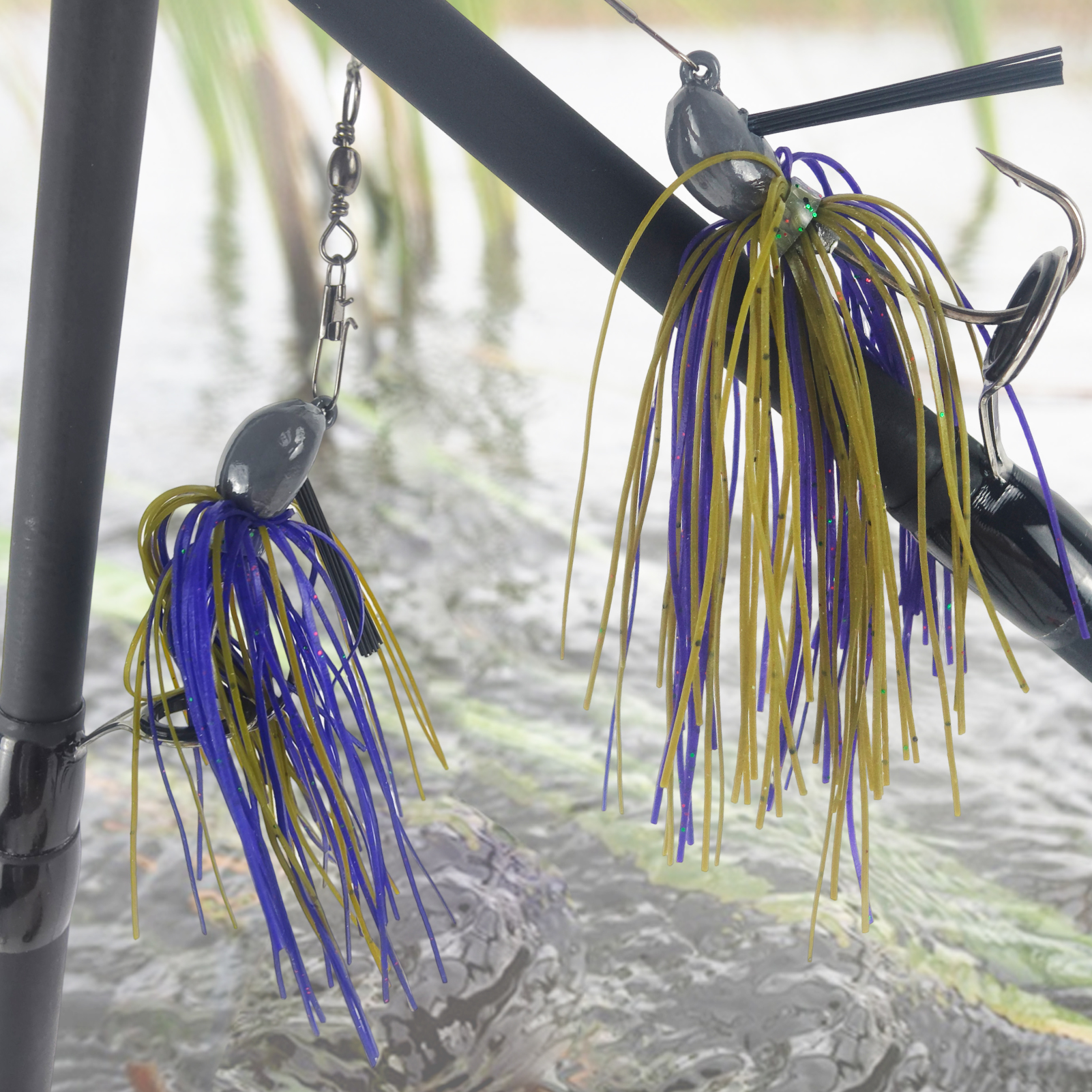 FREE FISHER Bladed Jig Bass Fishing Lure with Weed Guard,4.5cm/12.5g Swim Jigs Rubber Skirts Weedless Bait,Spinnerbaits Buzzbait(Pack of 5)