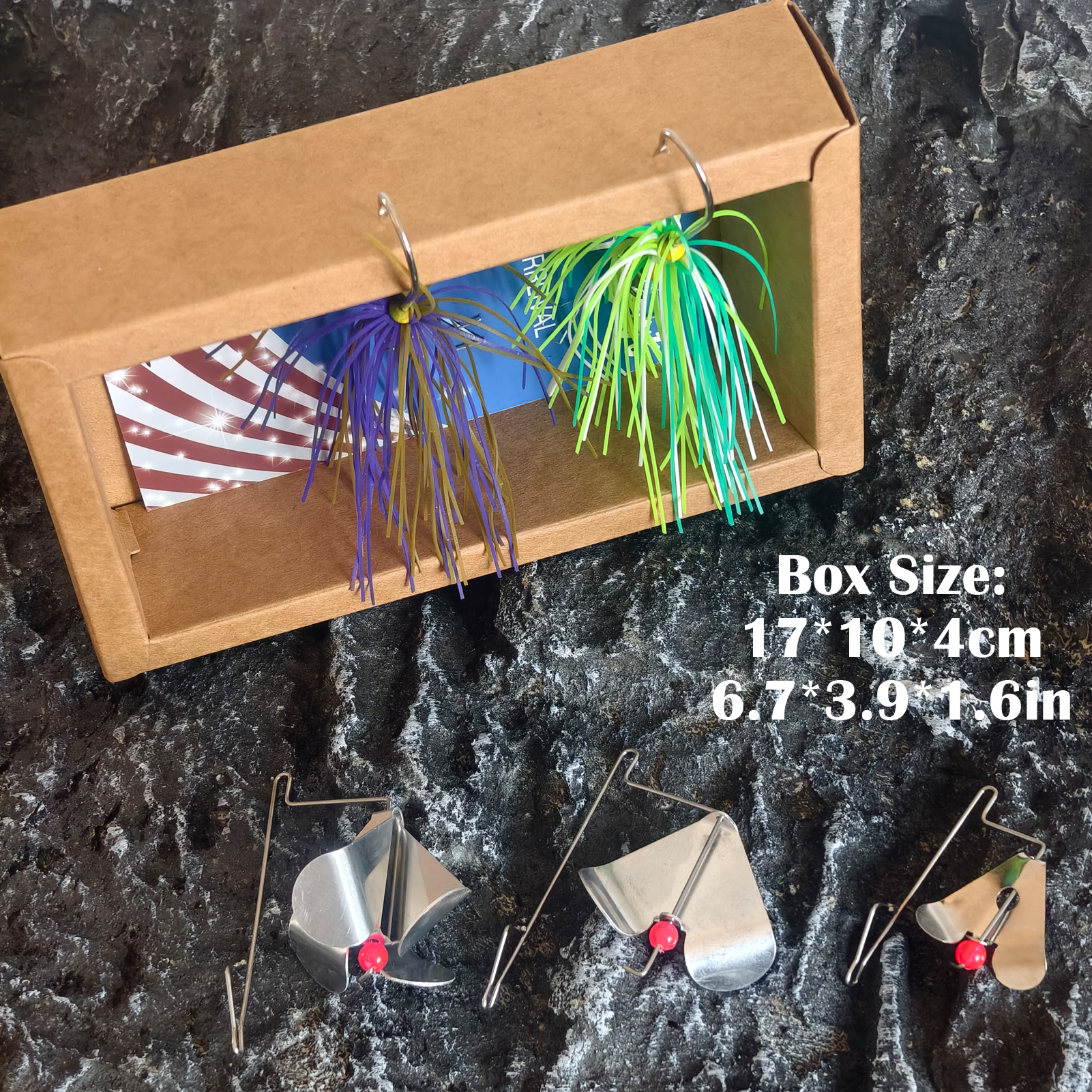 FREE FISHER Fishing Spinnerbaits with Replaceable Metal Blade,5.7CM 10.5G Rubber Skirts Jig Hooks,Chatterbait Buzzbaits for Bass