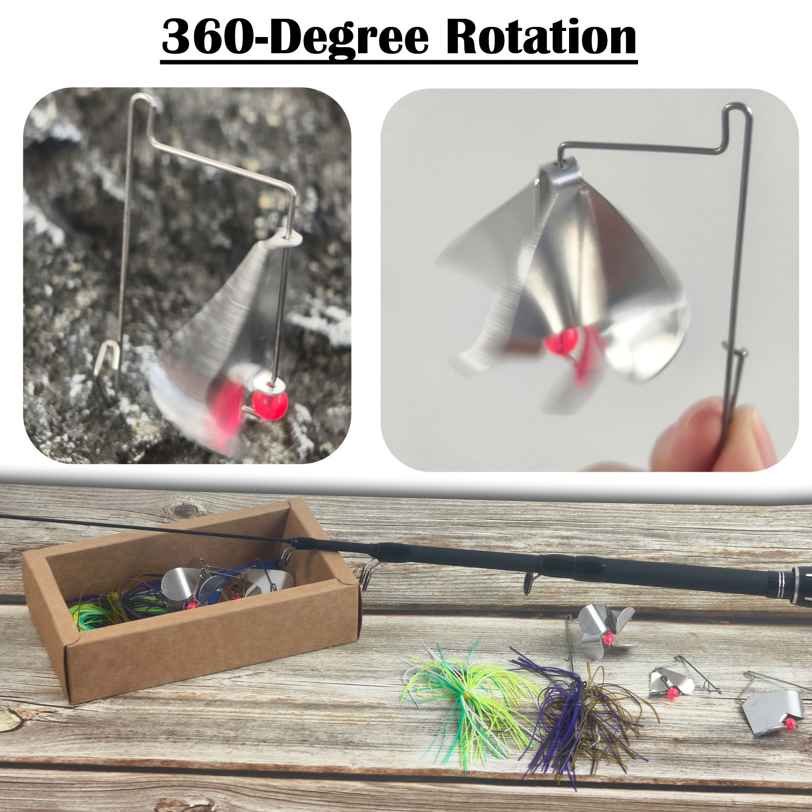 FREE FISHER Fishing Spinnerbaits with Replaceable Metal Blade,5.7CM 10.5G Rubber Skirts Jig Hooks,Chatterbait Buzzbaits for Bass