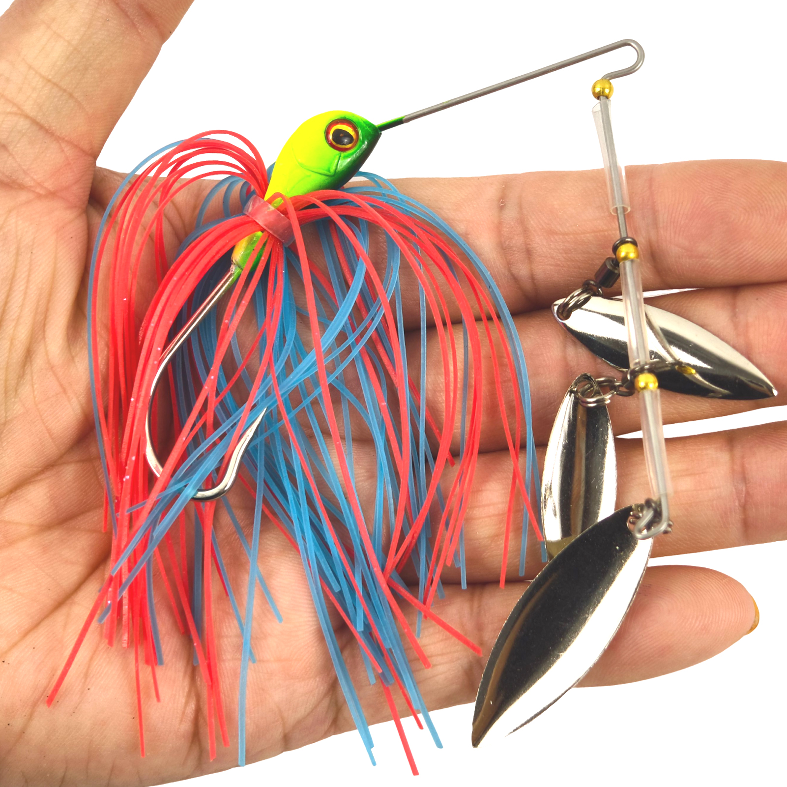 FREE FISHER 5pcs/Lot Fishing Spinnerbaits,8.7cm/17.3g Metal Bladed Buzzbaits,3-Sequin Jig Head Hook with Skirts,Bass Fishing Lure