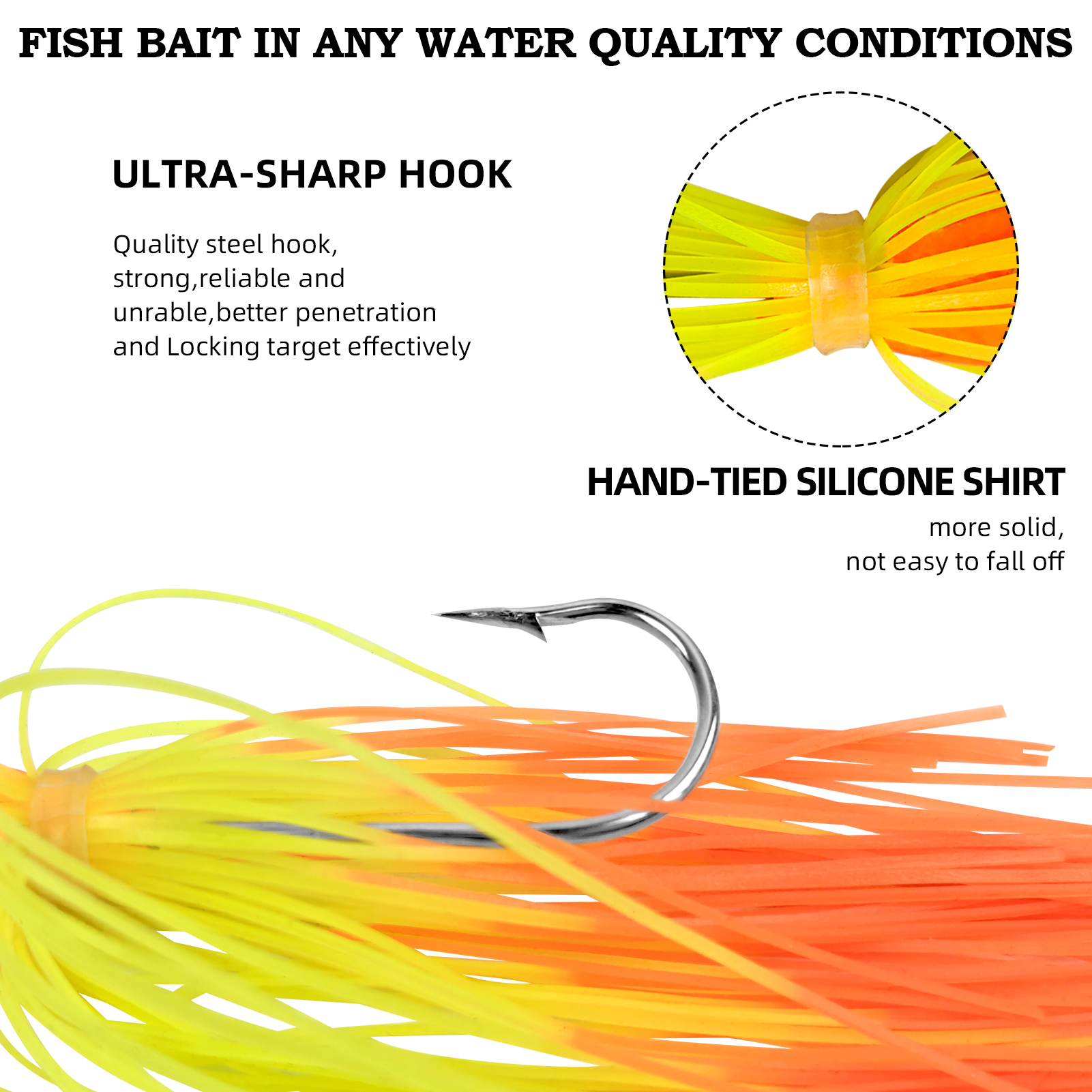 FREE FISHER Fishing Spinnerbait Jigs Lure for Bass Pike,10cm 17g 3D Fish Eyes Blade Buzzbaits,Double Prop Propeller Buzz Sequins 0.6oz(Pack of 4,5)