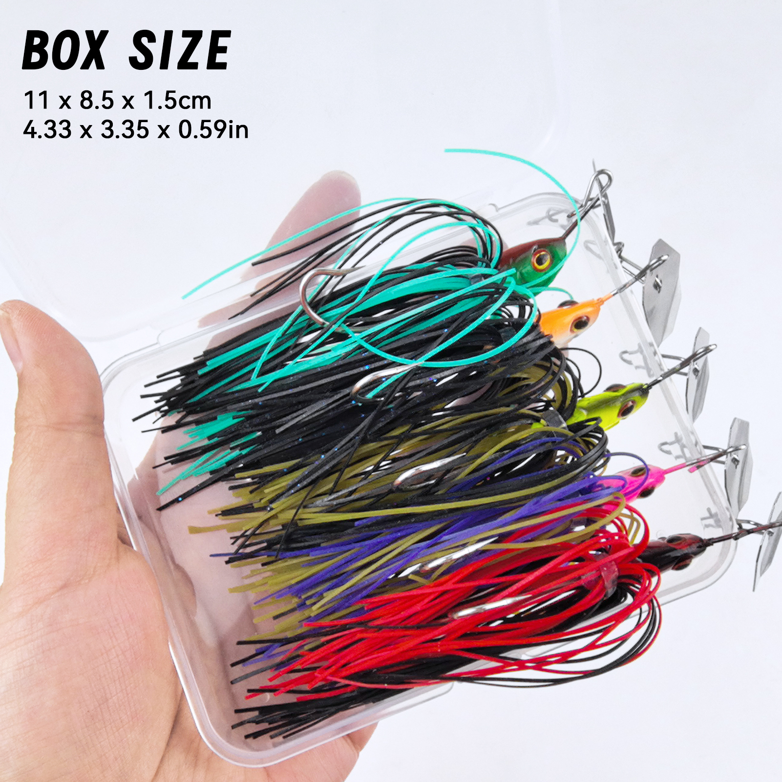 FREE FISHER 5pcs/Lot Bladed Jig Fishing Lures,6.5cm 14.9g Vibrating Buzz Baits,Silicone Skirts Swim Jigging Hooks Chatterbaits for Bass Pike